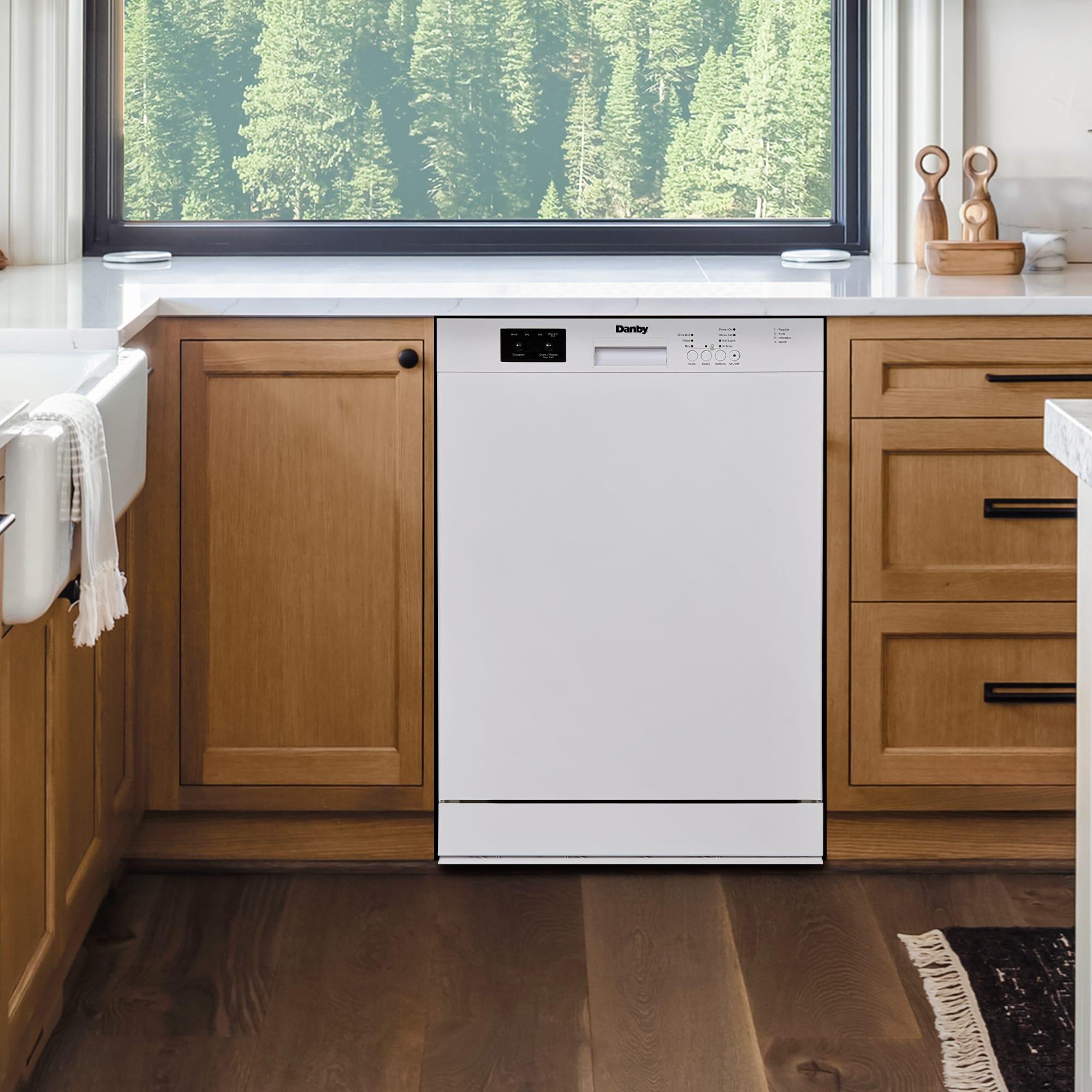 Danby 24 Inch Built-In Dishwasher DDW2400EW - Compact & Energy Efficient for Small Kitchens & Apartments
