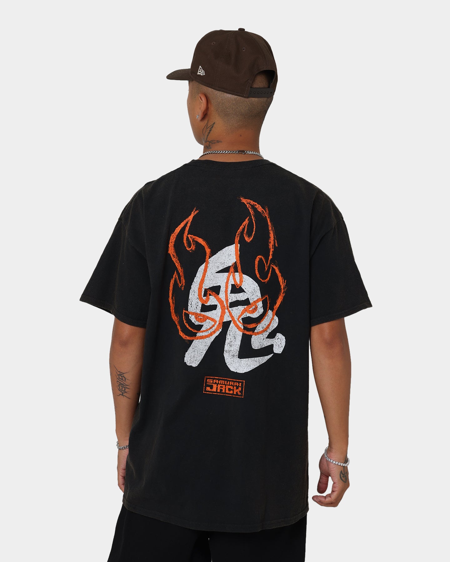 Samurai Jack Aku Graphic T-Shirt - Black Vintage Wash - Anime Inspired Tee for Casual Wear & Cosplay
