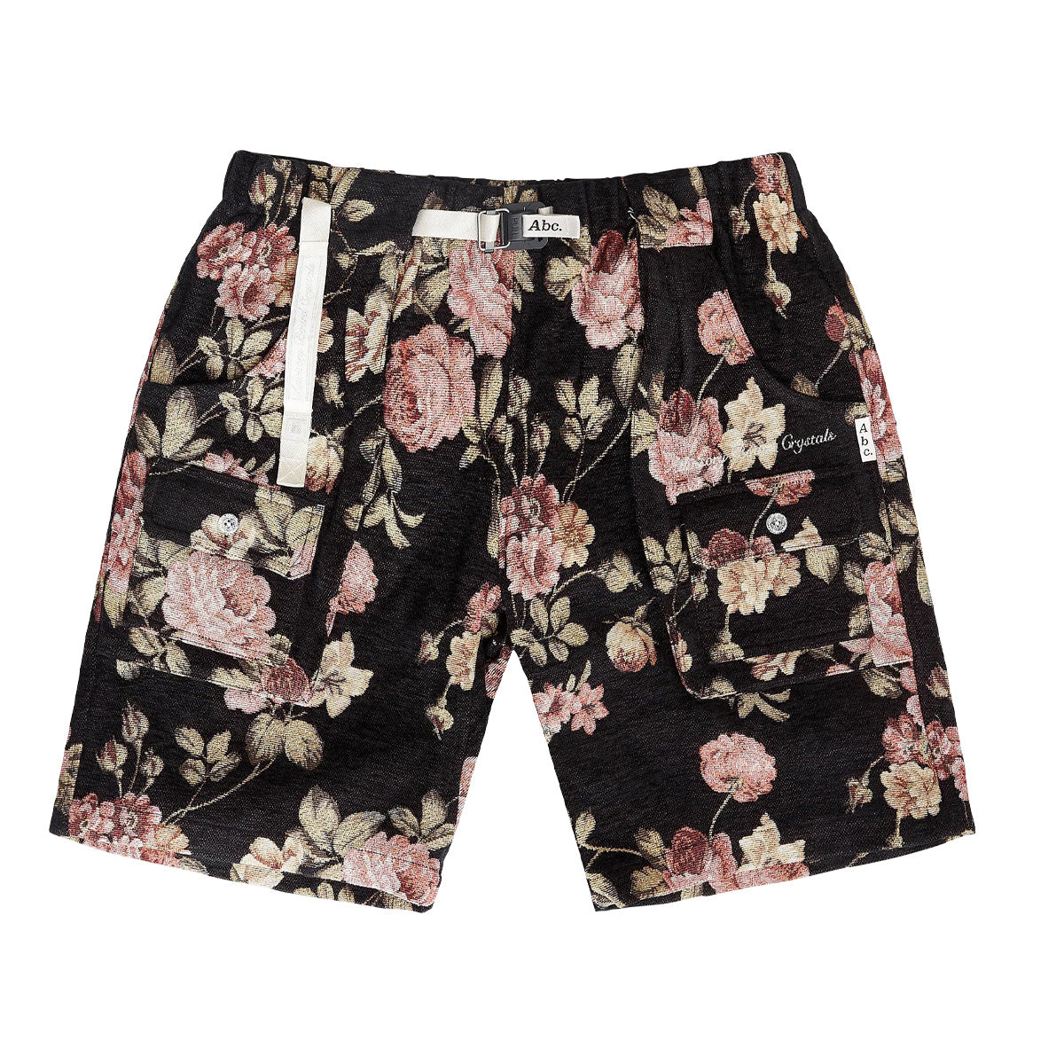Floral Jacquard Waterproof Shorts for Women - Black Summer Beach Shorts for Swimming, Yoga & Outdoor Activities
