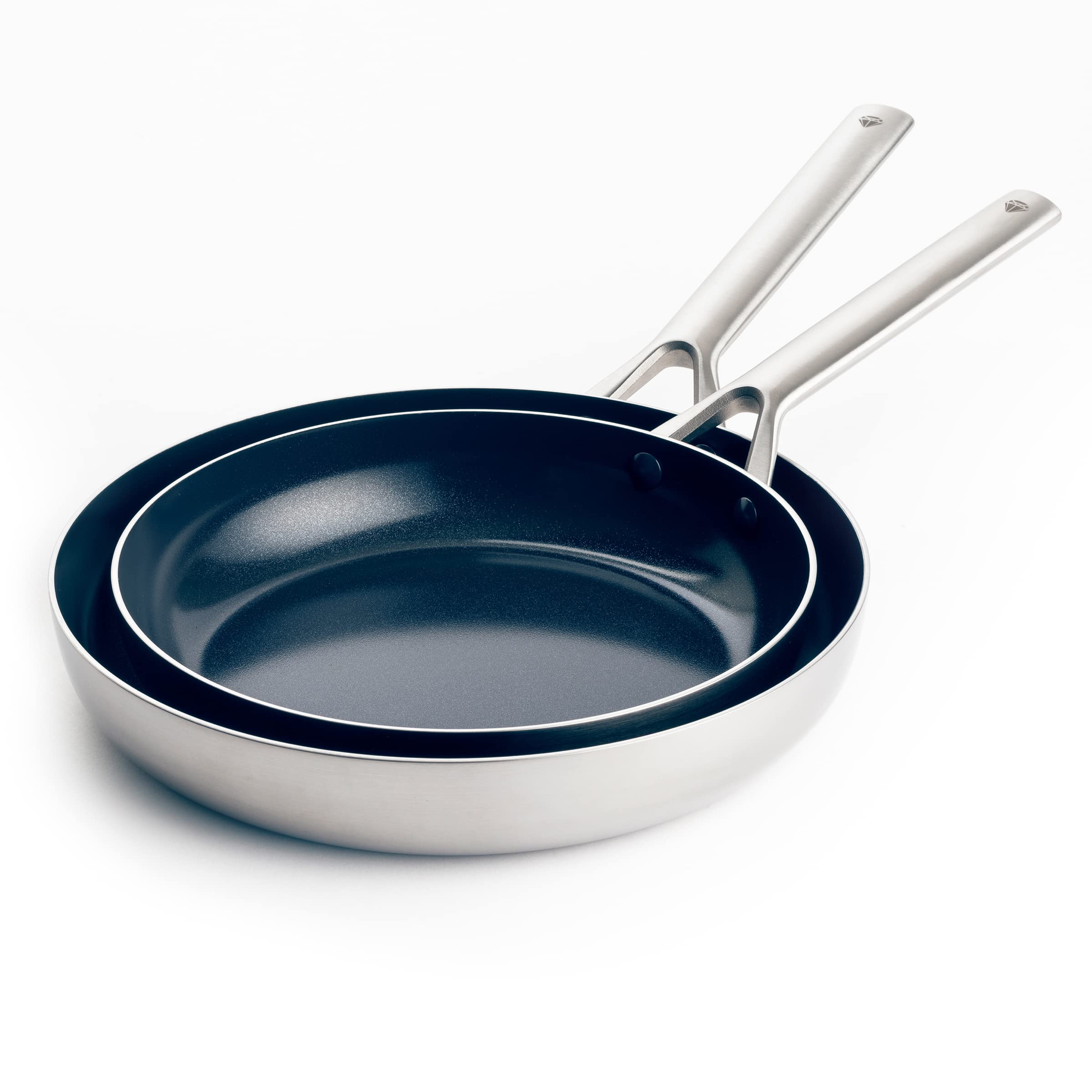 Blue Diamond Tri-Ply Stainless Steel Cookware Set - Ceramic Nonstick 9.5
