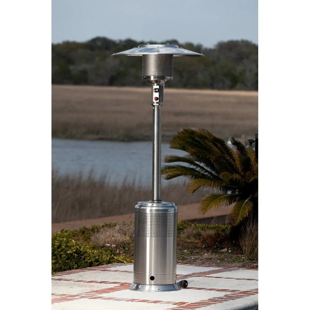 Premium Stainless Steel Patio Heater - Outdoor Propane Heater for Backyard, Deck & Garden - 48,000 BTU Commercial-Grade Heating - Perfect for Restaurants, Cafes & Outdoor Gatherings