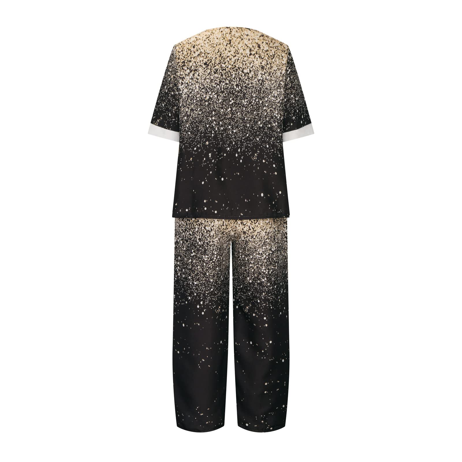 Women's Summer Linen Outfits - 2 Piece Lounge Set with Half Sleeve T-Shirt & Cotton Linen Pants - Plus Size Vacation Wear for Beach, Travel & Casual Comfort