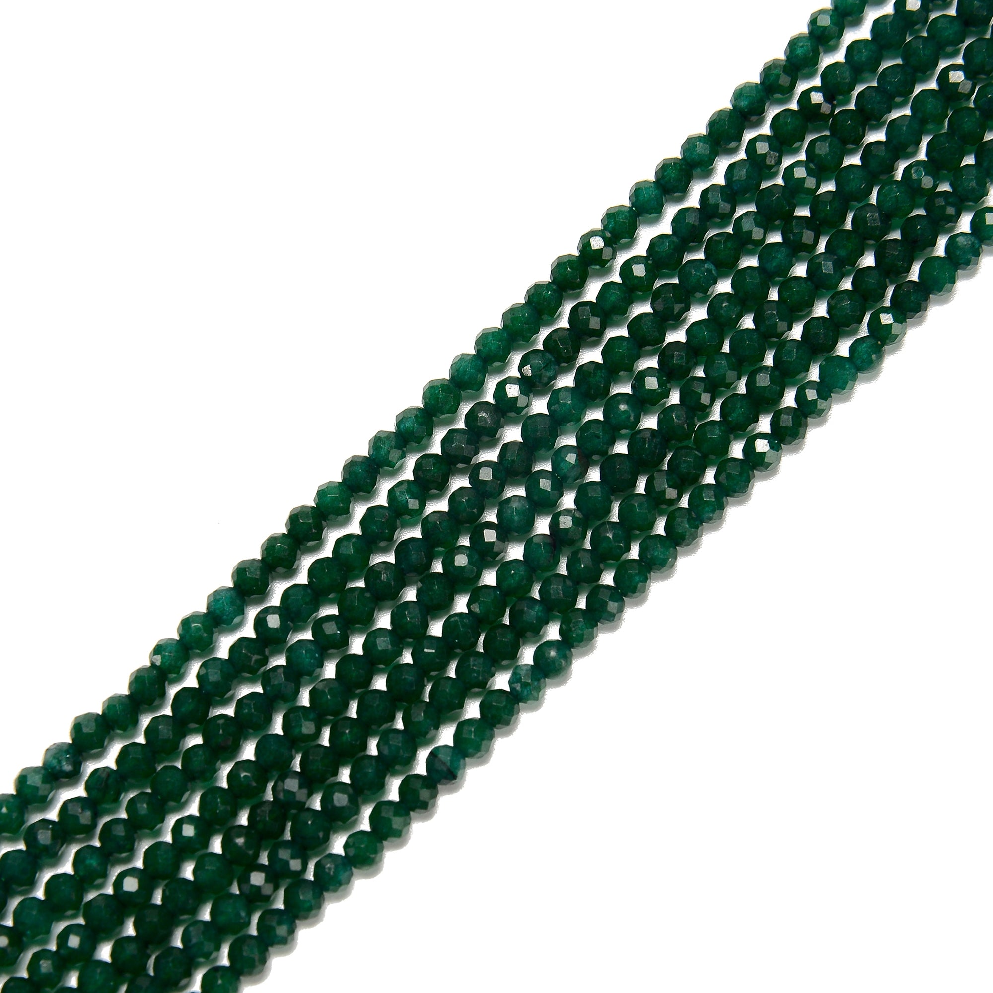 Emerald Green Faceted Round Jade Beads 2mm 3mm 15.5