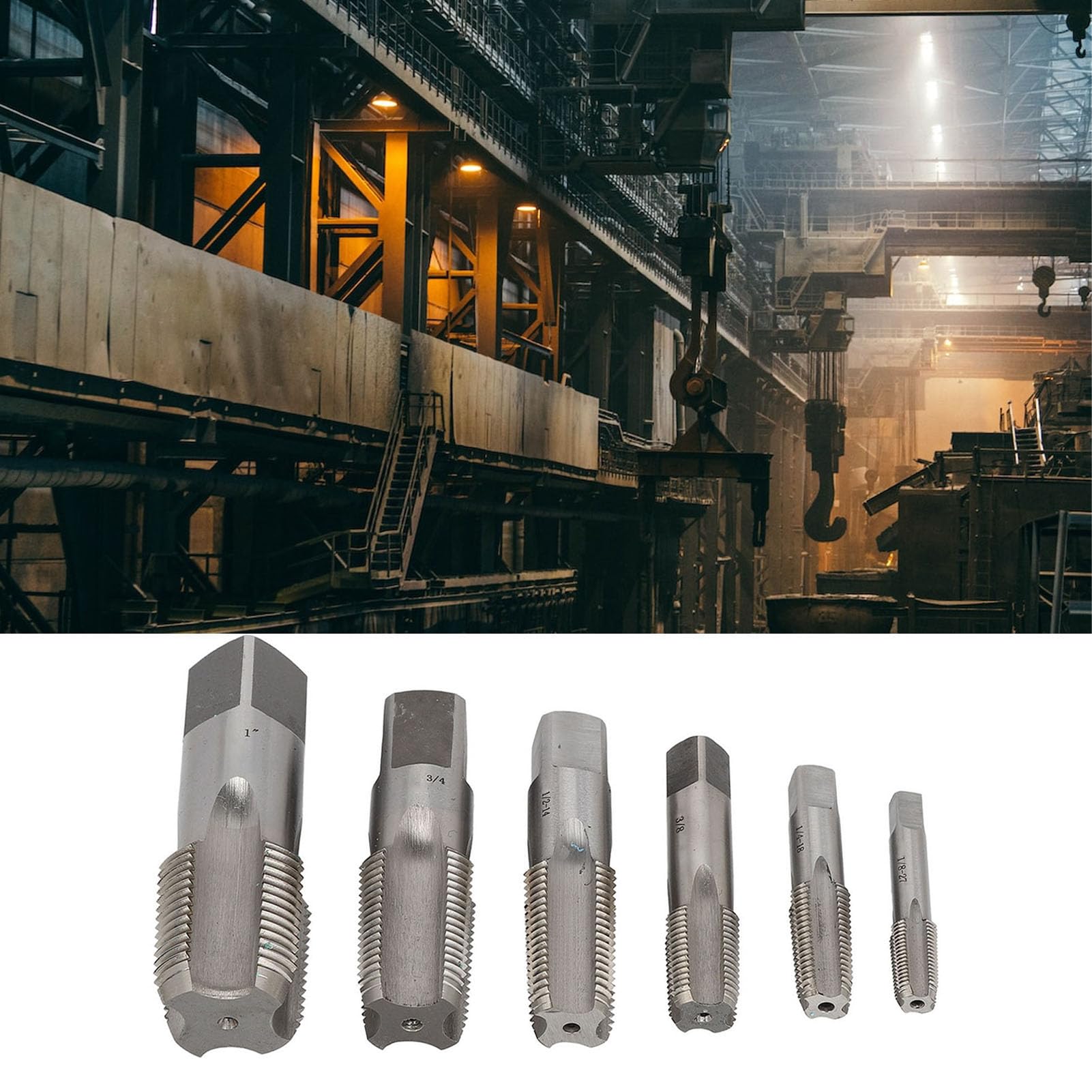 6Pcs High-Speed Steel NPT Pipe Tap and Die Set (1/8