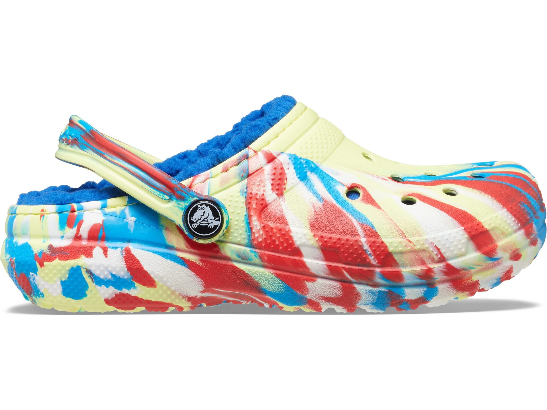 Crocs Unisex Kids' Classic Marbled Tie Dye Lined Clogs - Comfortable Slip-On Shoes for Boys & Girls, Perfect for School, Play & Outdoor Activities
