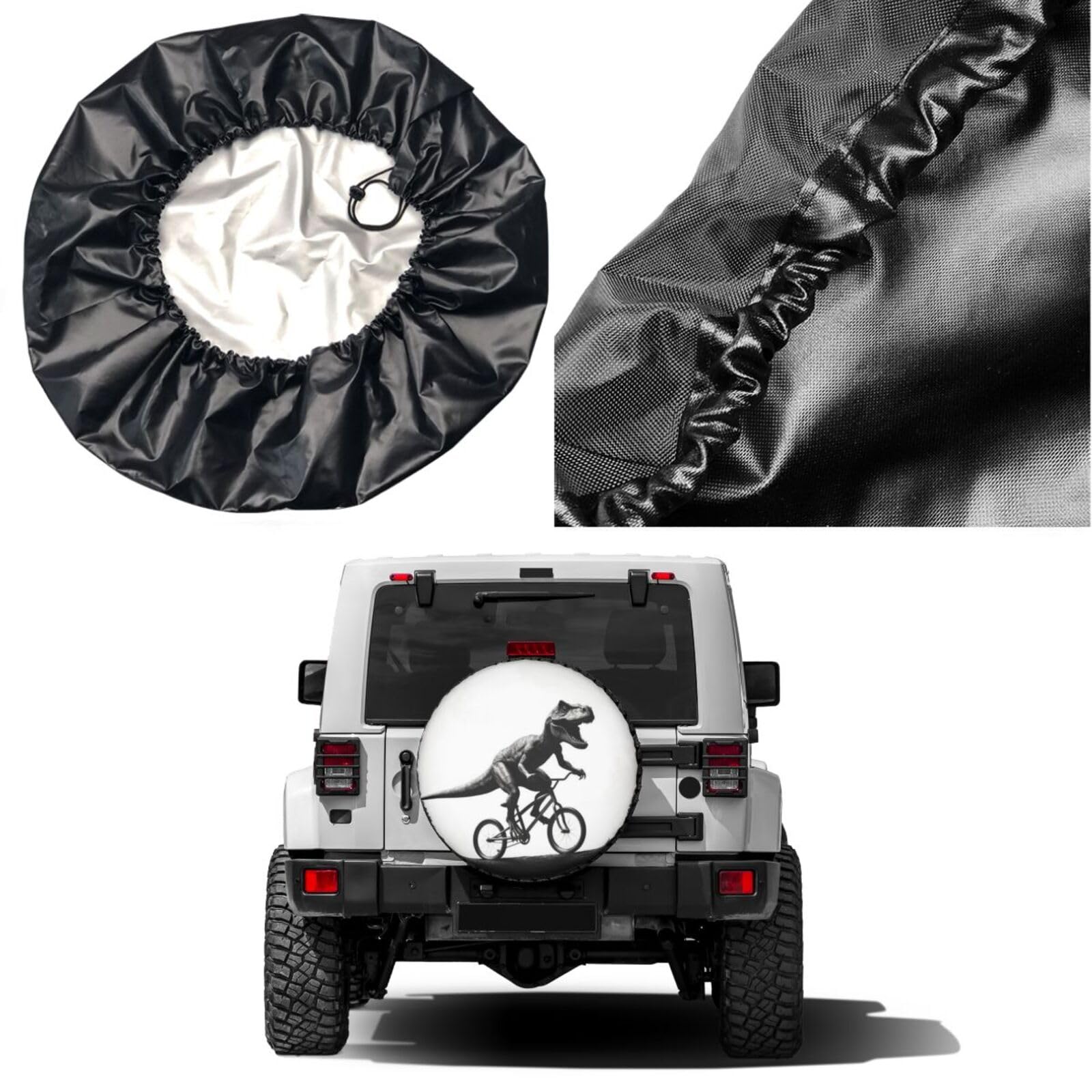 Dinosaur Moon Spare Tire Cover - 15 Inch Dust-Proof Wheel Protector for Trailers, RVs, SUVs & Vehicles | Outdoor Camping & Road Trip Accessory