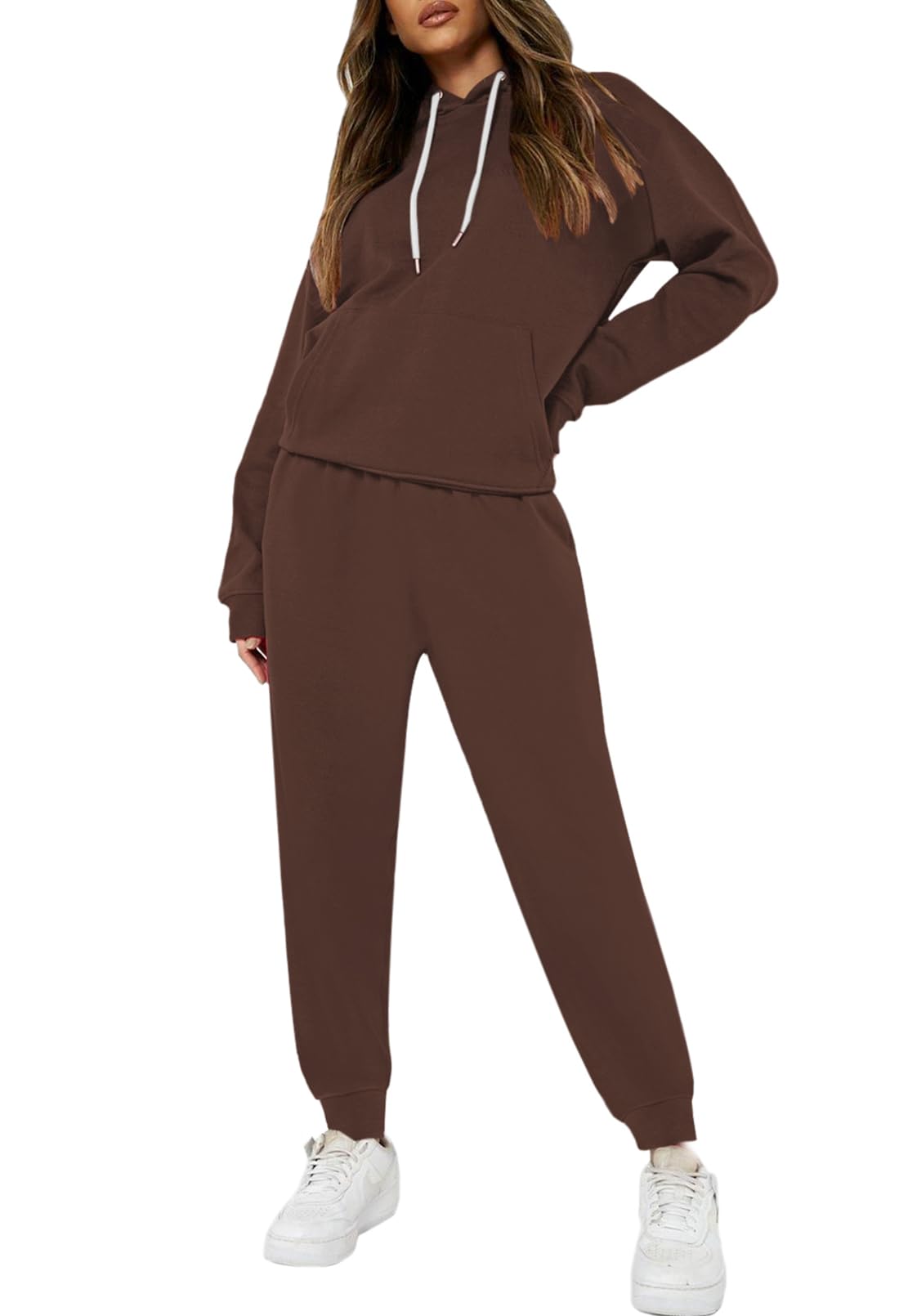 Fixmatti Women's Pullover Hoodie with Pockets & Jogger Sweatsuit Set - Soft Fleece Lounge Wear for Gym, Running, Yoga & Casual Outfits