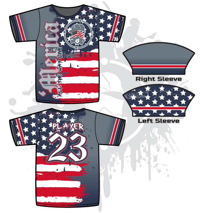 American Flag Men's Full Dye Football Jersey - Patriotic Sports Apparel for Game Day, Tailgating & 4th of July Celebrations
