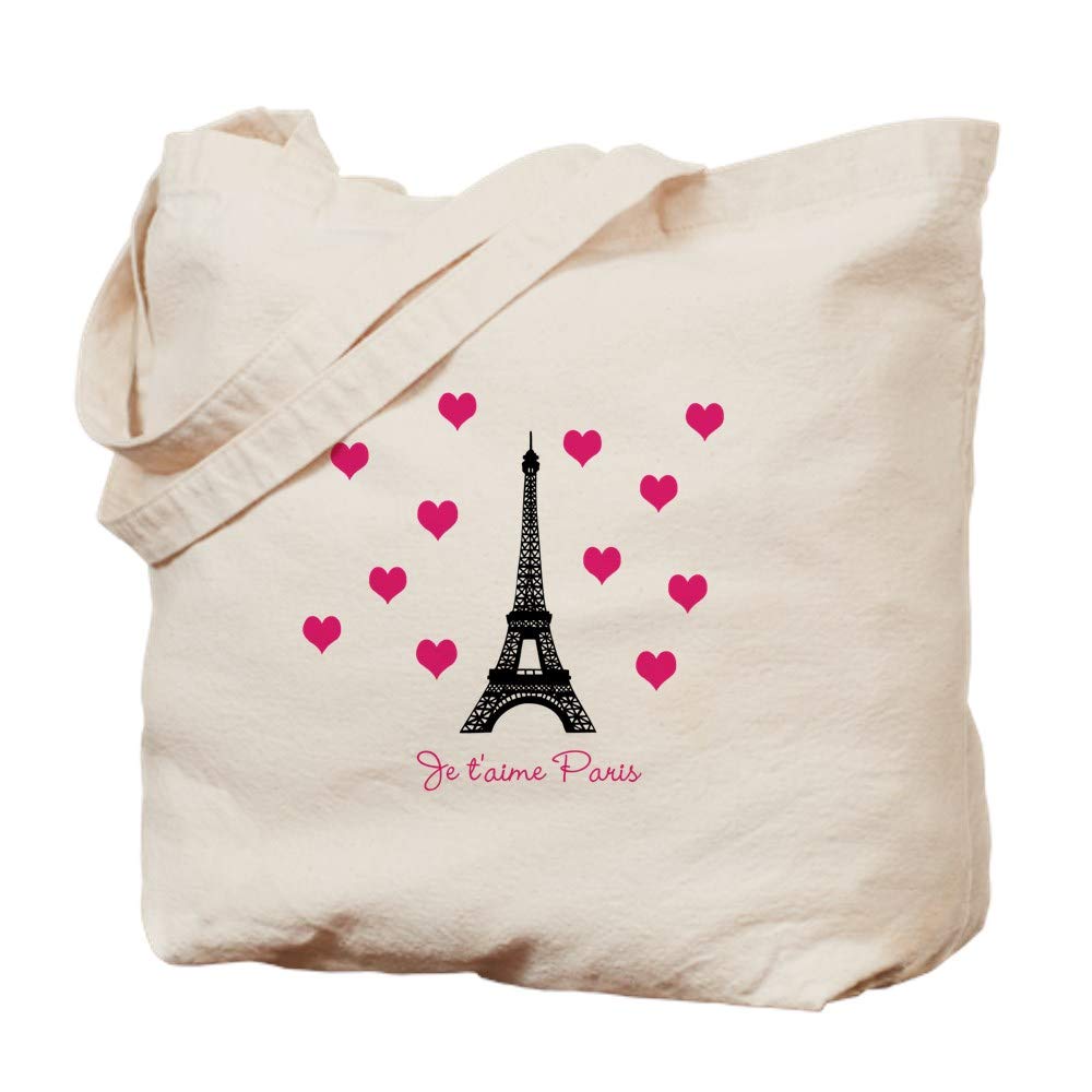 I Love Paris Tote Bag - Natural Canvas Reusable Shopping Bag for Travel, Groceries & Everyday Use | Eco-Friendly & Durable