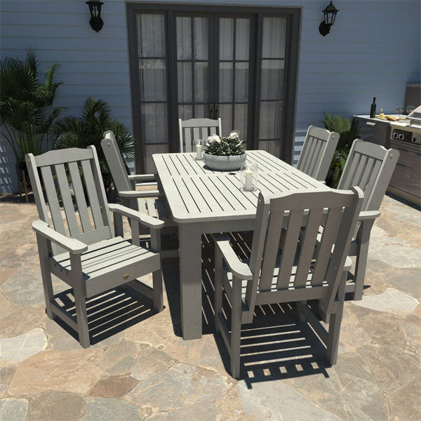 Lehigh 7-Piece Rectangular Outdoor Dining Set - Patio Furniture for Garden, Backyard, Poolside & BBQ Gatherings