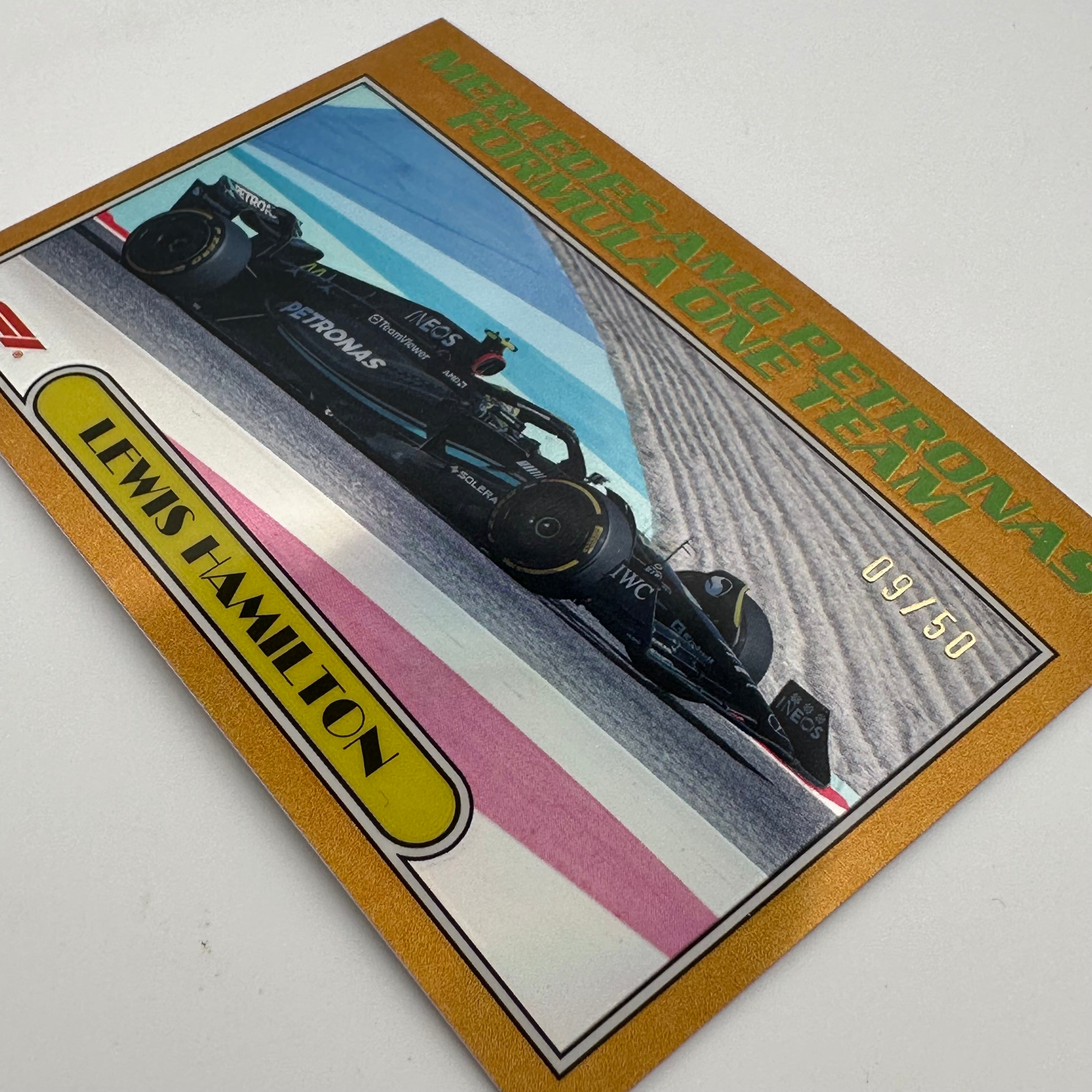 2023 Topps Chrome Lewis Hamilton #AU77 LH 9/50 Gold - Rare Collectible Trading Card for F1 Fans & Sports Memorabilia Enthusiasts
