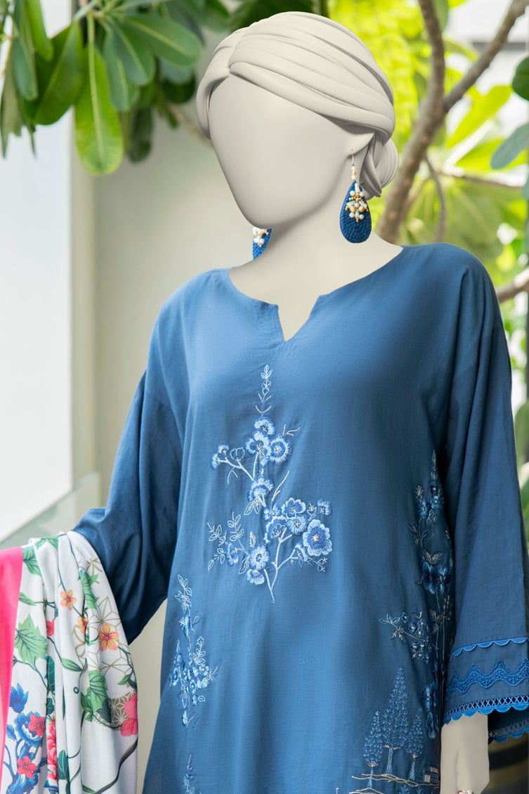 Premium Cambric Blue Stitched Suit by J. Junaid Jamshed | Formal Men's Business Attire for Weddings & Office Wear