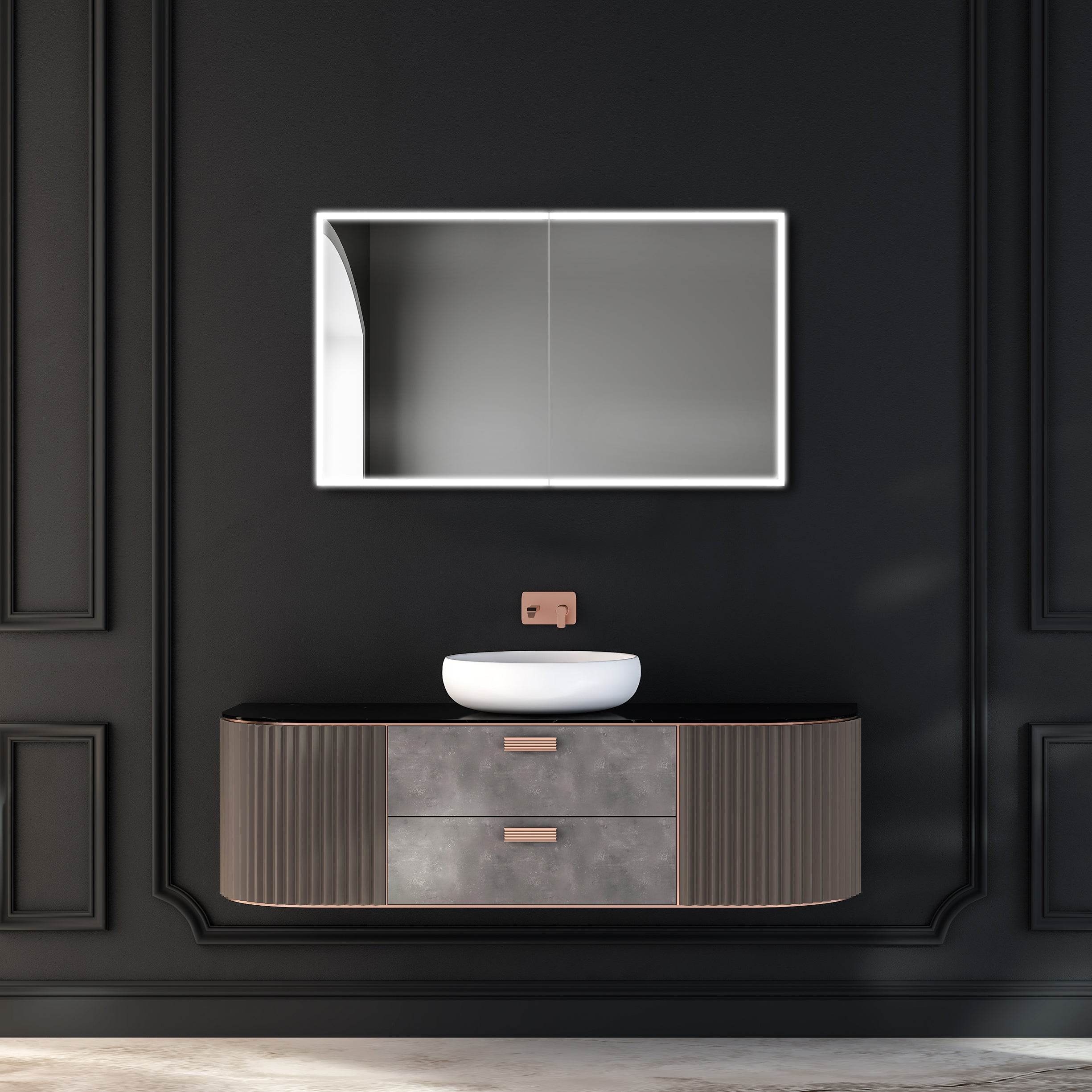 Dhalia LED Bathroom Medicine Cabinet with Defogger & 3X Magnifying Mirror - 5 Size Options for Vanity, Makeup, and Bathroom Storage