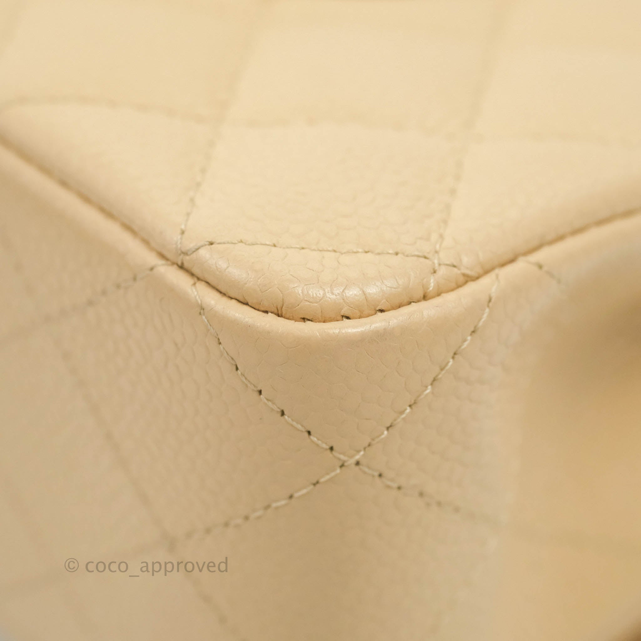 Chanel Classic M/L Medium Flap Bag - Quilted Beige Caviar Leather with Gold Hardware | Luxury Shoulder Bag for Women, Perfect for Work, Parties & Special Occasions