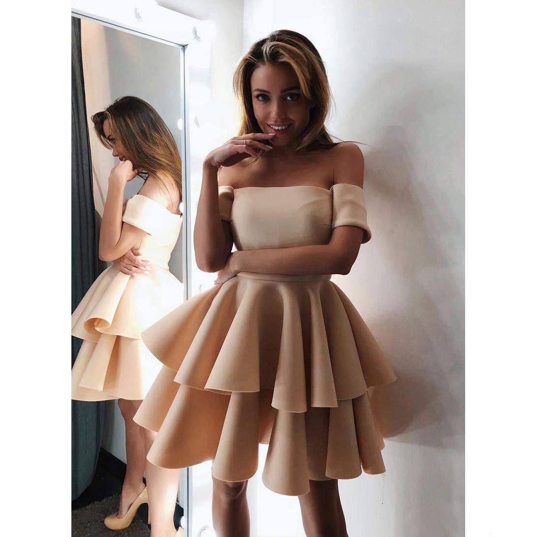 Emanni Women's Short Off Shoulder Homecoming Dress - Elegant Rose Prom Party Dress for Formal Events & Special Occasions | Perfect for Dances, Weddings & Evening Parties