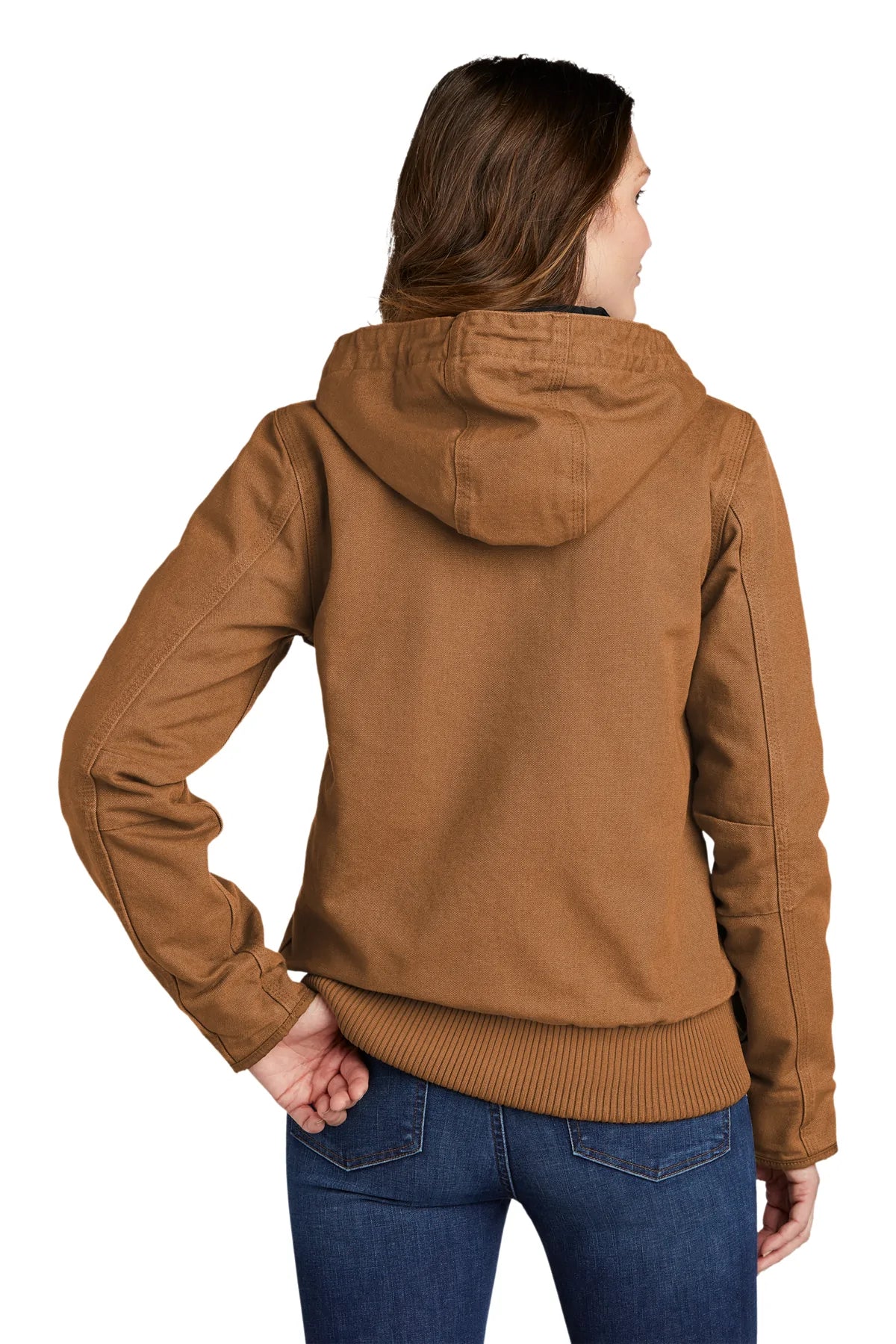 Carhartt Women's Washed Duck Custom Jackets in Carhartt Brown - Durable Workwear for Outdoor Activities, Construction & Casual Wear