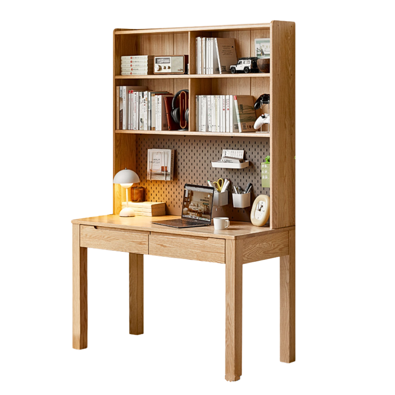 Premium Solid Wood Office Desk - Oak & Beech - Modern Home Office Furniture for Remote Work & Study