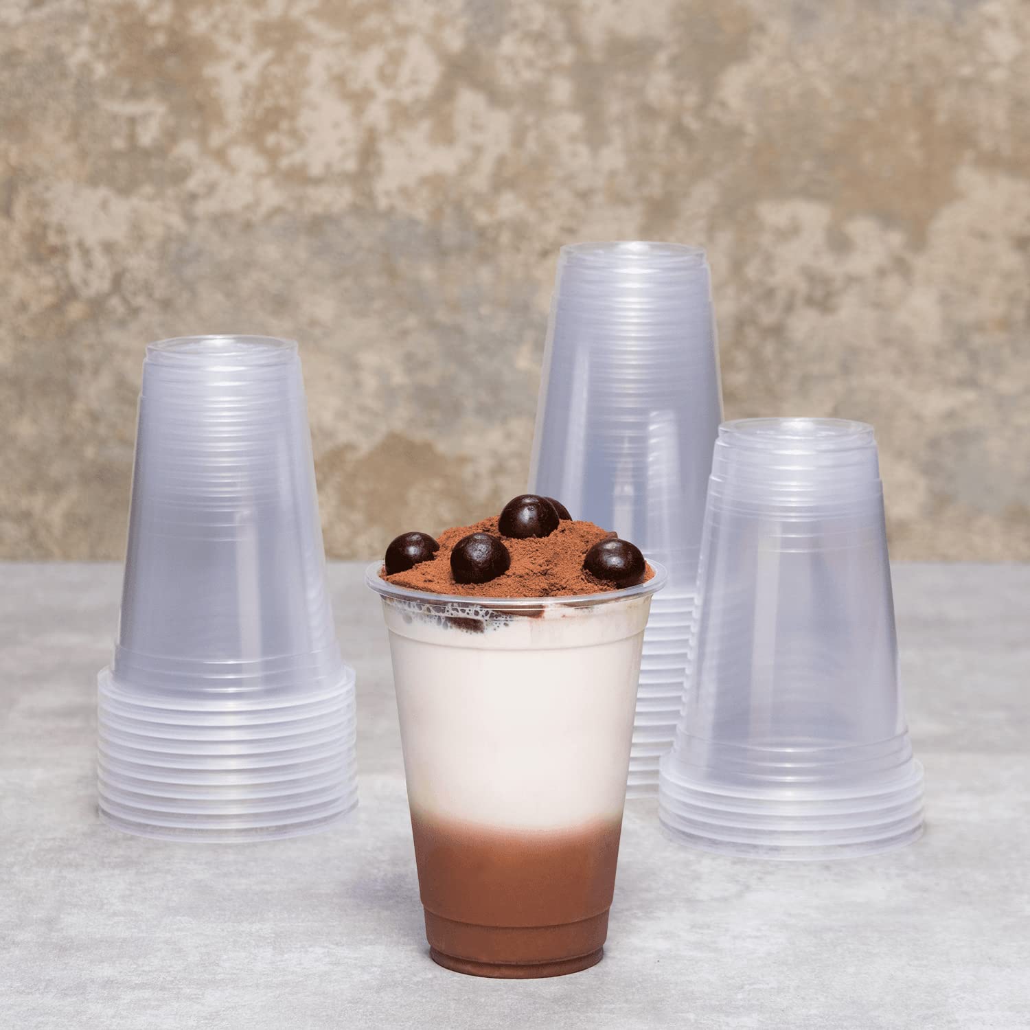 16oz 2,000 Count 95mm Clear Plastic U-Rim Disposable Cups - Translucent PP Material for Sealing Films (C1011) - Perfect for Parties, Catering, and Food Service Businesses