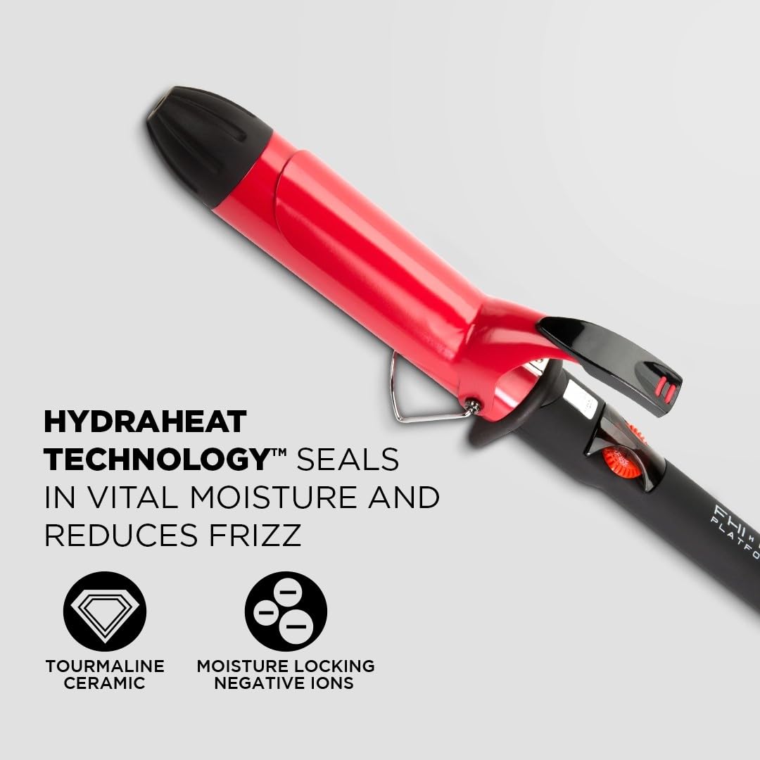FHI Heat Tourmaline Ceramic Professional Hair Curling Iron for Salon-Quality Waves & Curls - Perfect for Home Styling, Special Occasions & Everyday Looks