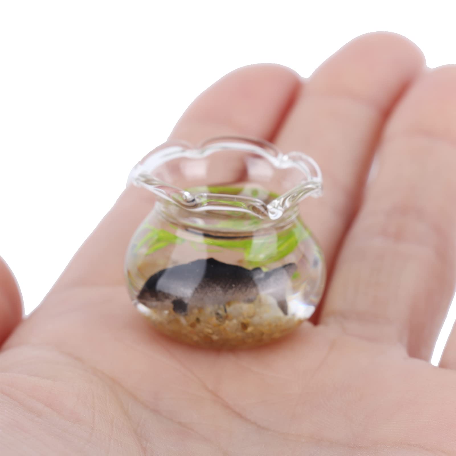 Tnfeeon 1:12 Scale Miniature Fish Bowl - Clear Glass Dollhouse Accessory for Realistic & Minimalist Decor | Perfect for Dollhouse Displays, Fairy Gardens & Miniature Scenes