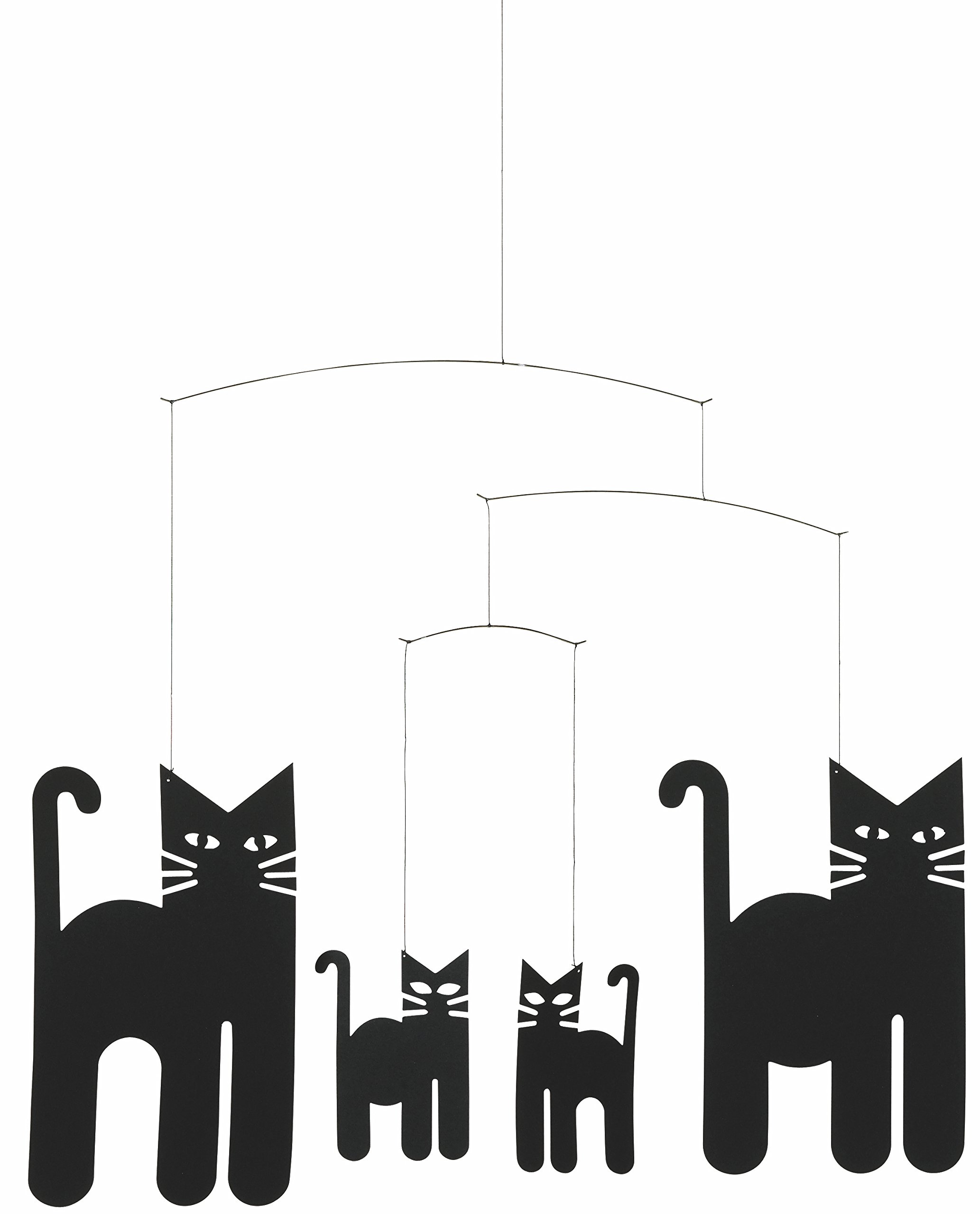 Flensted Mobiles Cats Hanging Mobile - 18 Inch Handmade Nursery Decor - Premium Cardstock Baby Mobile for Cribs & Playrooms