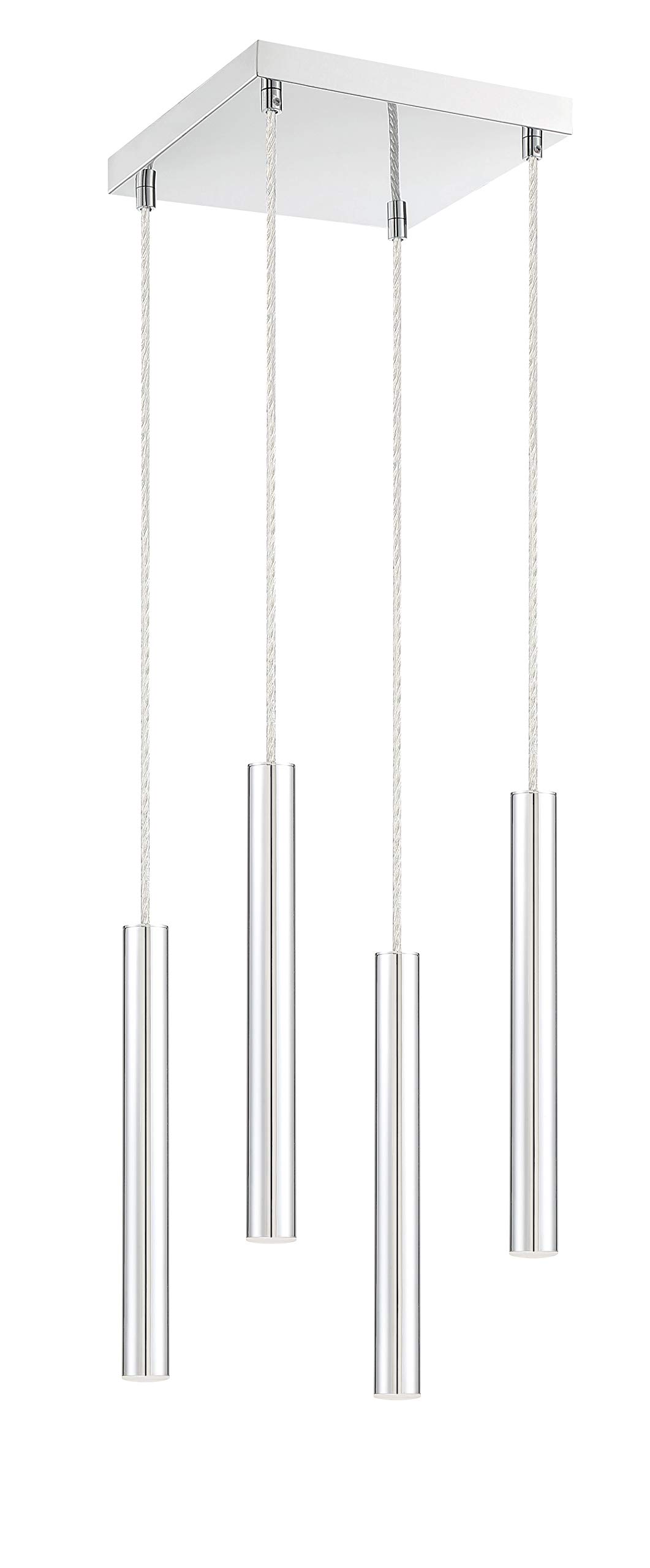 Forest 4-Light Chrome Island Pendant Light - Perfect for Kitchen Islands, Billiard Rooms & Dining Areas