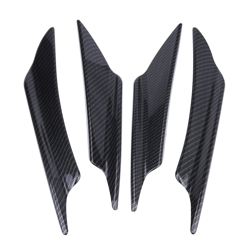 Universal ABS Front Bumper Spoiler Lip Splitter - 4Pcs Carbon Fiber Style Car Body Kit for Enhanced Aerodynamics & Sporty Look - Perfect for Sedans, Coupes & Tuner Cars