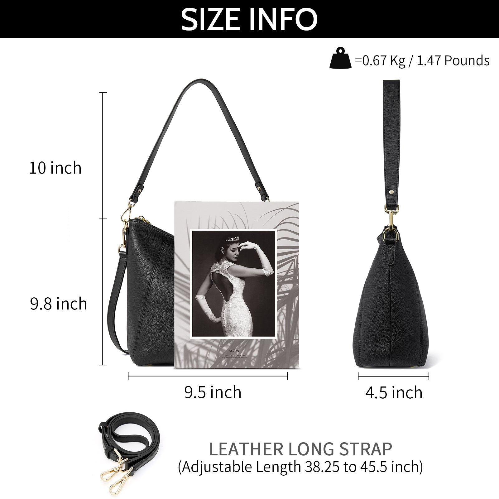 BOSTANTEN Genuine Leather Hobo Handbag for Women - Stylish Designer Shoulder & Crossbody Purse - Perfect for Work, Travel & Everyday Use