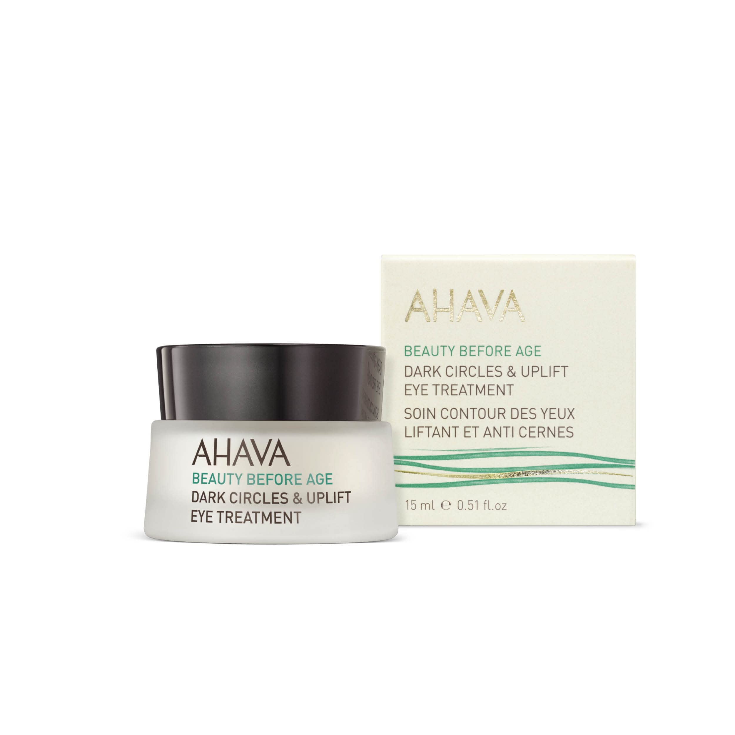 AHAVA Dark Circles & Uplift Eye Cream - Brightening & Firming Treatment for Puffiness & Under Eye Bags - Perfect for Nighttime Skincare Routine & Travel