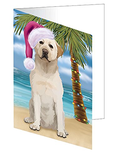 Tropical Beach Labrador Dog Holiday Greeting Cards - 20 Adorable Pet Invitation Cards with Envelopes for Christmas & Special Occasions - Perfect for Pet Lovers, Birthday Wishes & Seasonal Celebrations