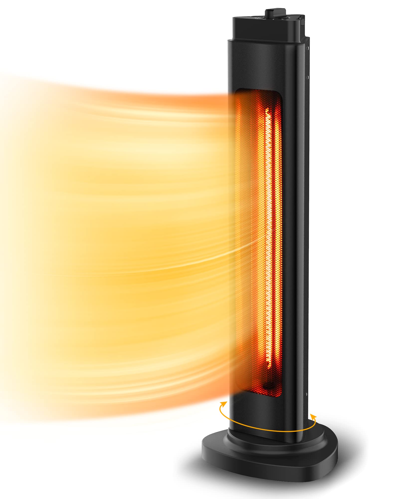 Outdoor Electric Patio Heater - 1500W Infrared Space Heater with 2 Heat Levels, Portable Handle & 3-Second Instant Heating | Waterproof, Tip-Over & Overheat Protection | Perfect for Patio, Deck, Garage, Camping & Indoor Use