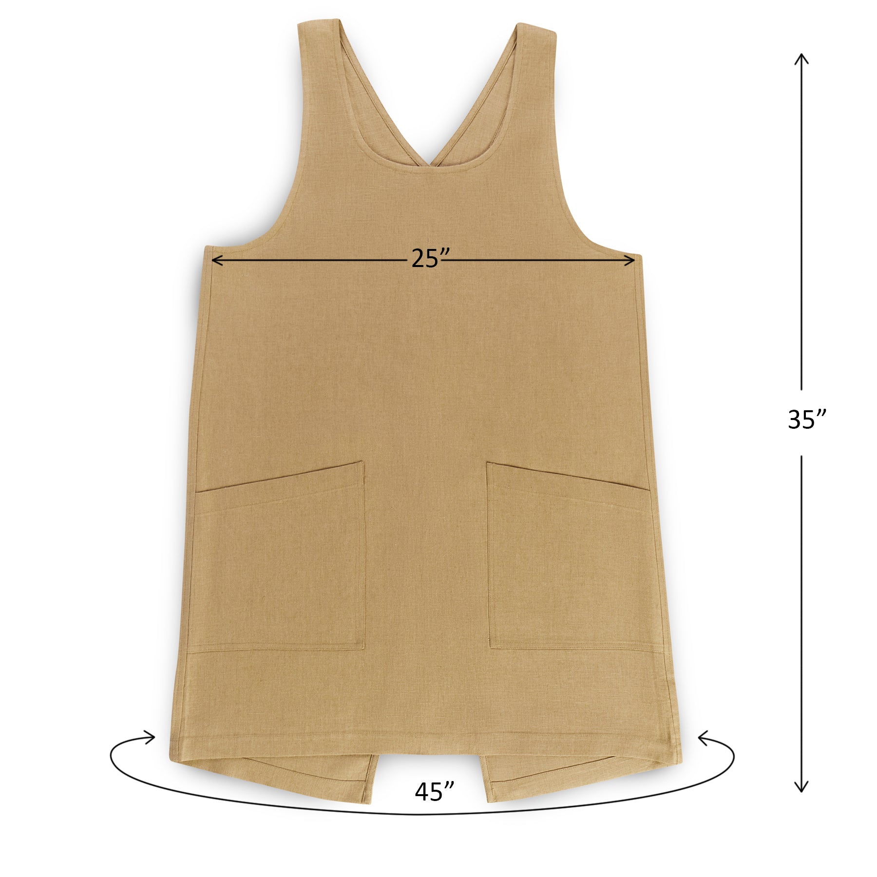 Premium Linen Smock Apron for Women & Men - Adjustable Straps, Pockets - Perfect for Cooking, Baking, Gardening & DIY Projects