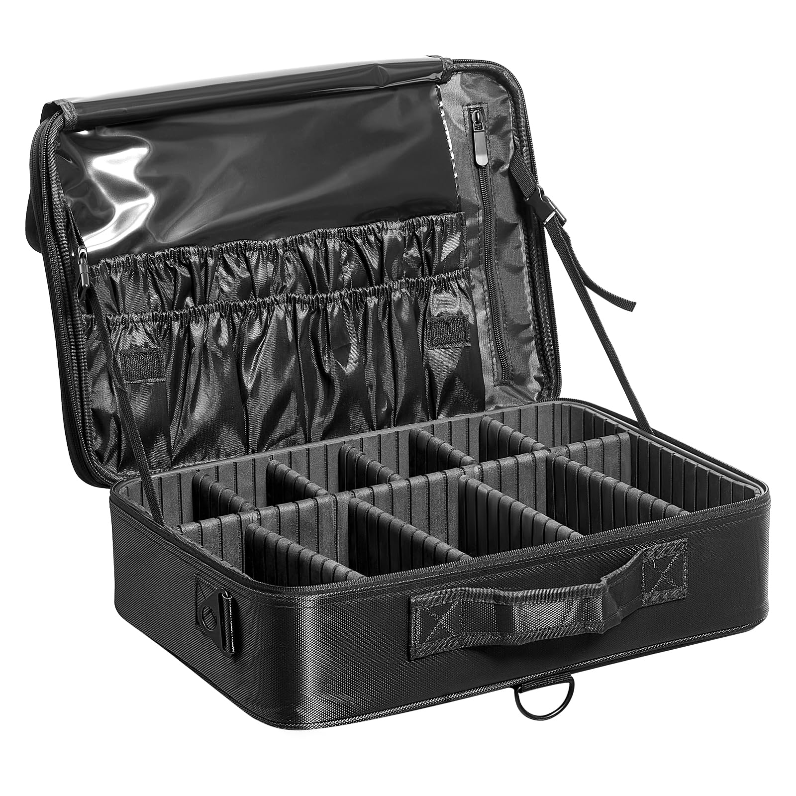 VEVOR Professional Makeup Train Case - Large Capacity Cosmetic Storage Organizer Box with Mirror, Portable Makeup Carrier for Women & Girls | Perfect for Travel, Salon, Home & Professional Use