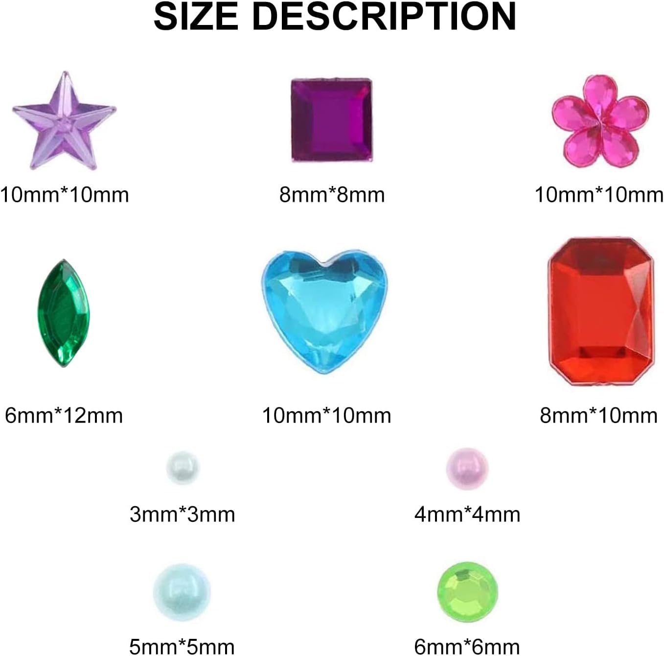 YSTrillion 1200Pcs Gem Rhinestone Stickers - Self-Adhesive Acrylic Face & Nail Gems for DIY Crafts, Makeup, Body Art (14 Sheets) | Perfect for Festival Makeup, Nail Art, Costume Design & Party Decorations