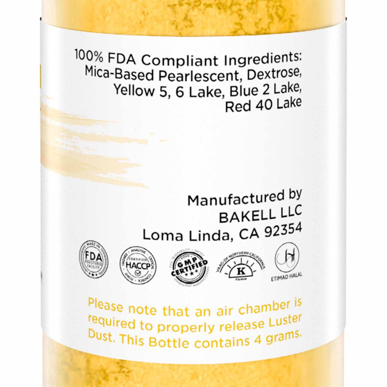 Egyptian Gold Luster Dust 4g - Edible Cake Decorating Powder for Baking, Cookies & Desserts - Mini Pump Included for Easy Application