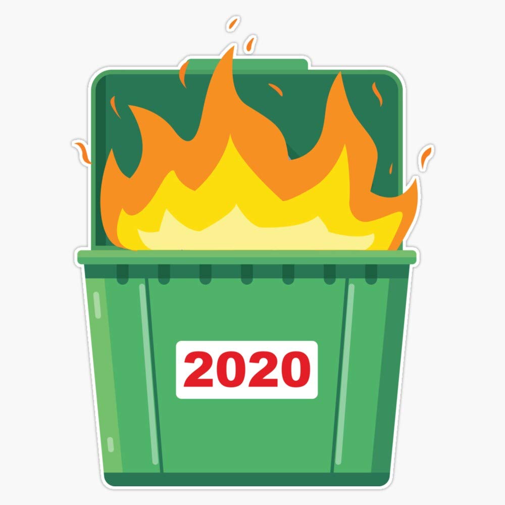 Dumpster Fire 2020 Vinyl Stickers - Waterproof Decal for Car, Laptop, Bumper, Phone, Notebook, Cooler - 5 Inch Outdoor & Indoor Use