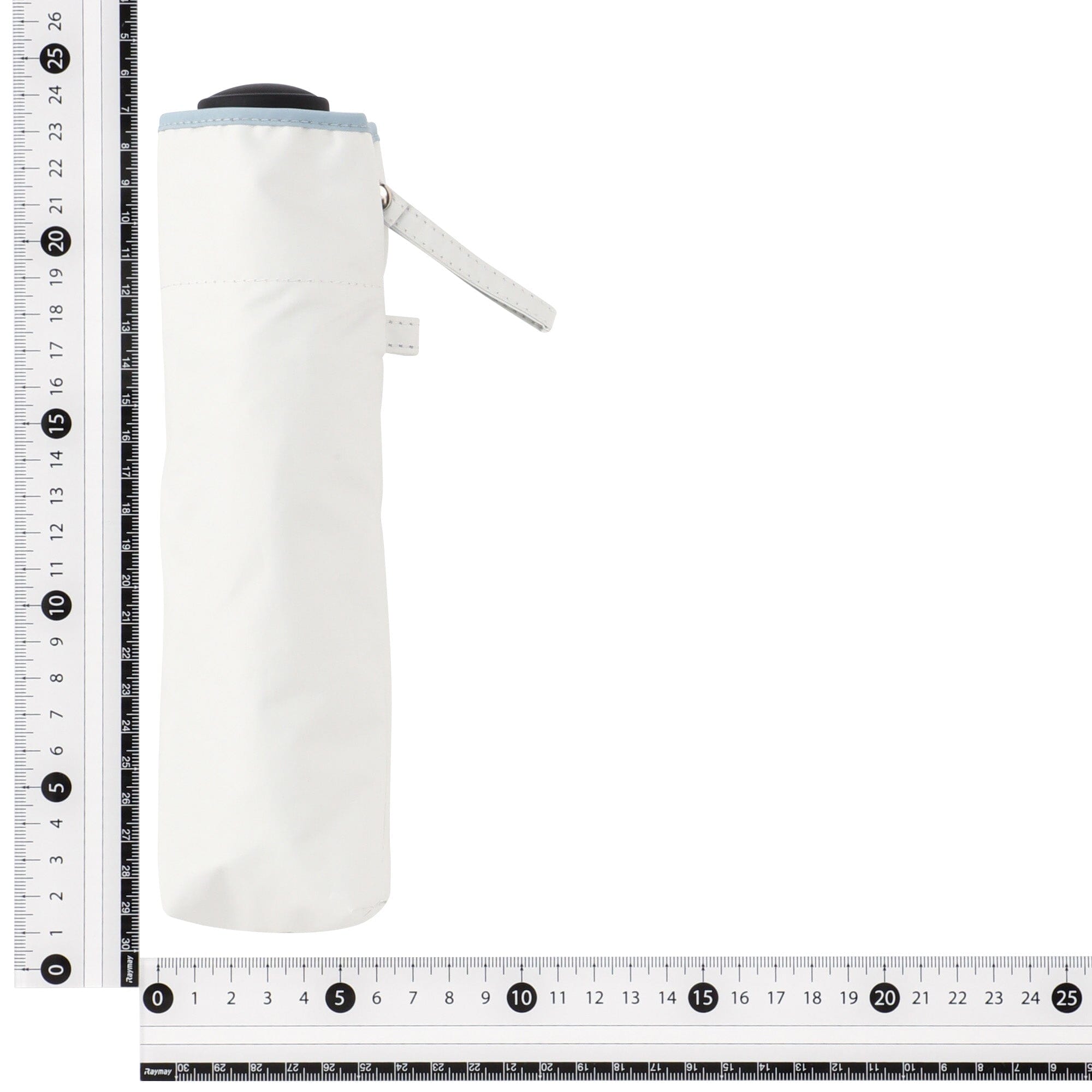 47cm White Blackout Piping Folding Umbrella - Compact Travel Umbrella for Rain & Sun Protection - Perfect for Commuting, Outdoor Events & Beach Trips