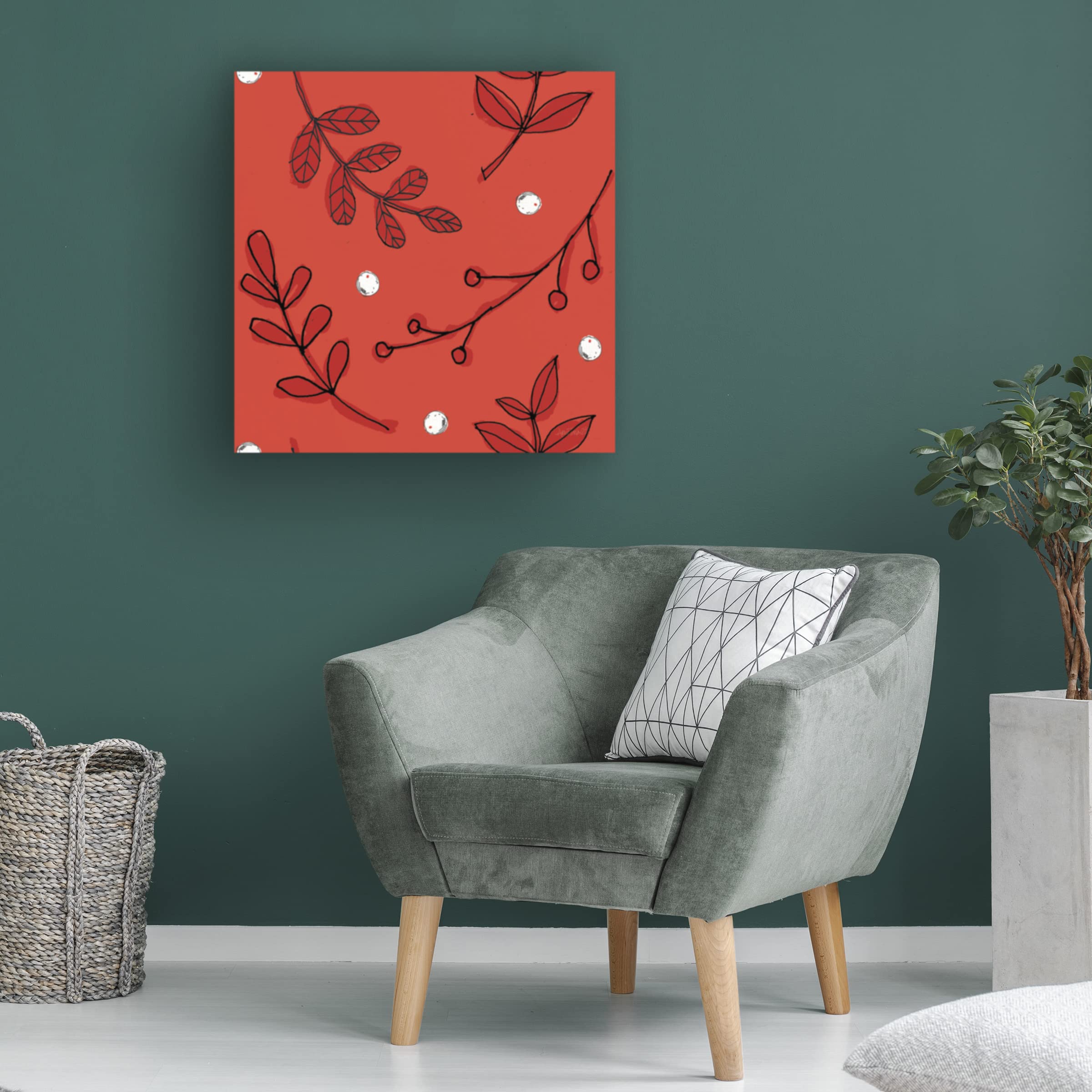 Becky Thorns 'Greenhouse III' Canvas Wall Art Print - Botanical Floral Home Decor for Living Room, Bedroom & Office - Premium Trademark Fine Art Collection