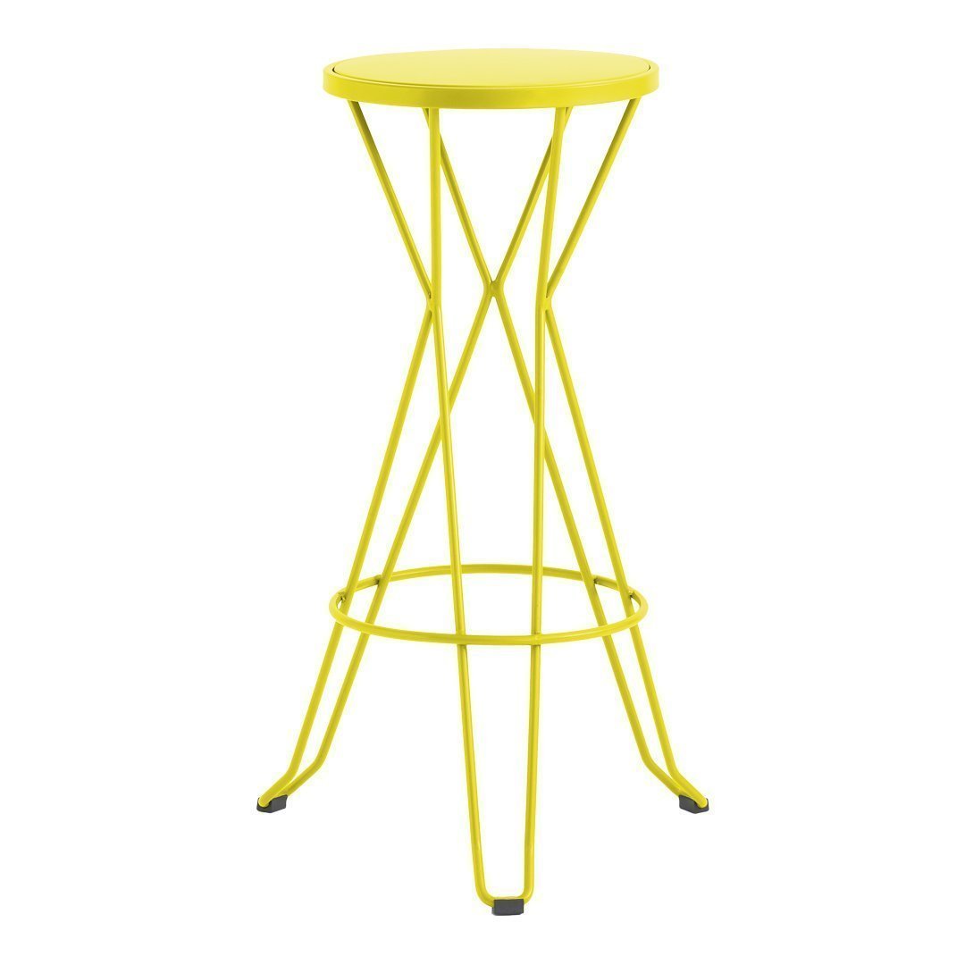 Isimar Madrid Stool - Modern Wooden Bar Stool with Metal Frame for Kitchen, Dining Room & Home Decor | Comfortable & Stylish Seating Solution