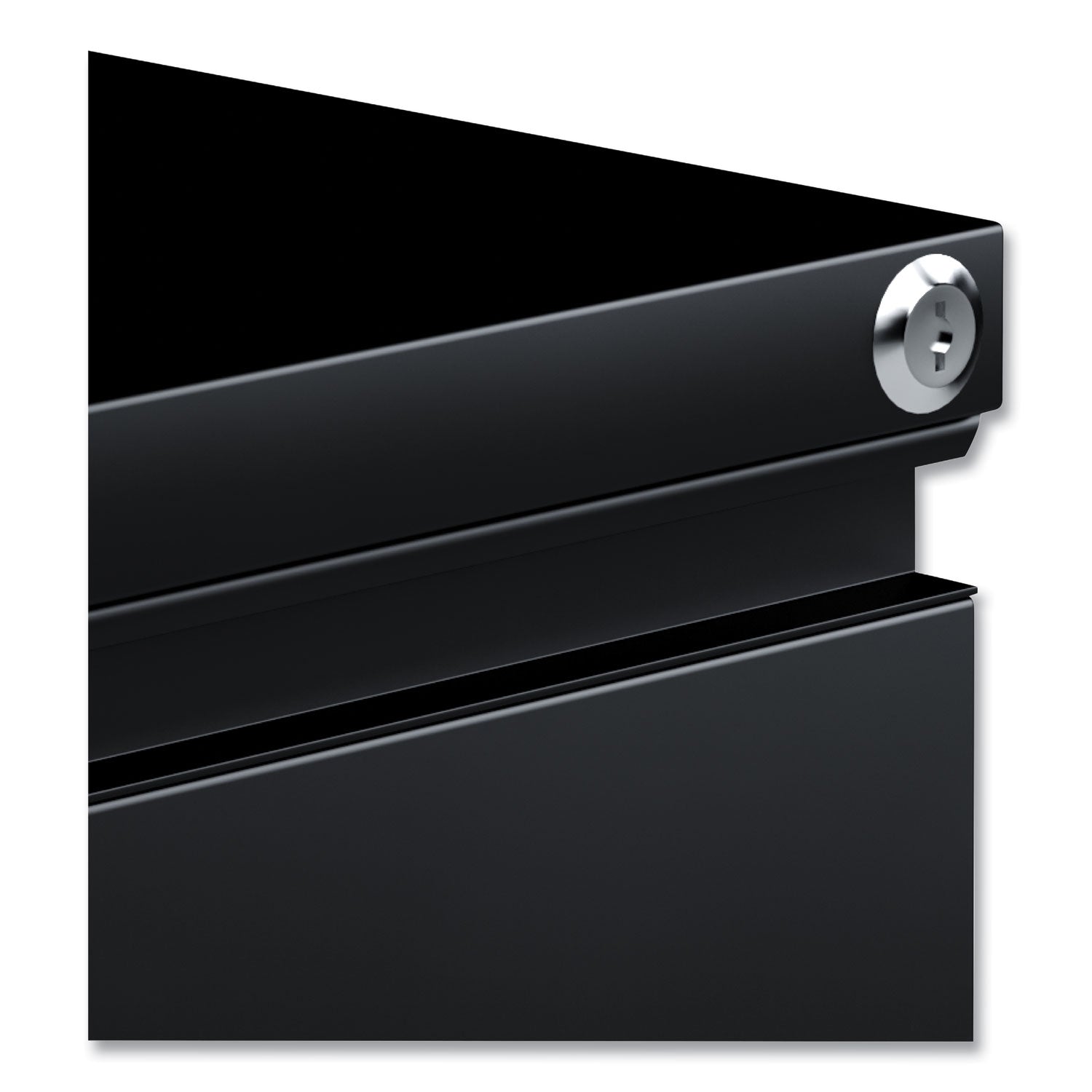 Alera® Black File Pedestal with 2 Legal/Letter Size Drawers - Full Length Pull, Left/Right Opening (14.96