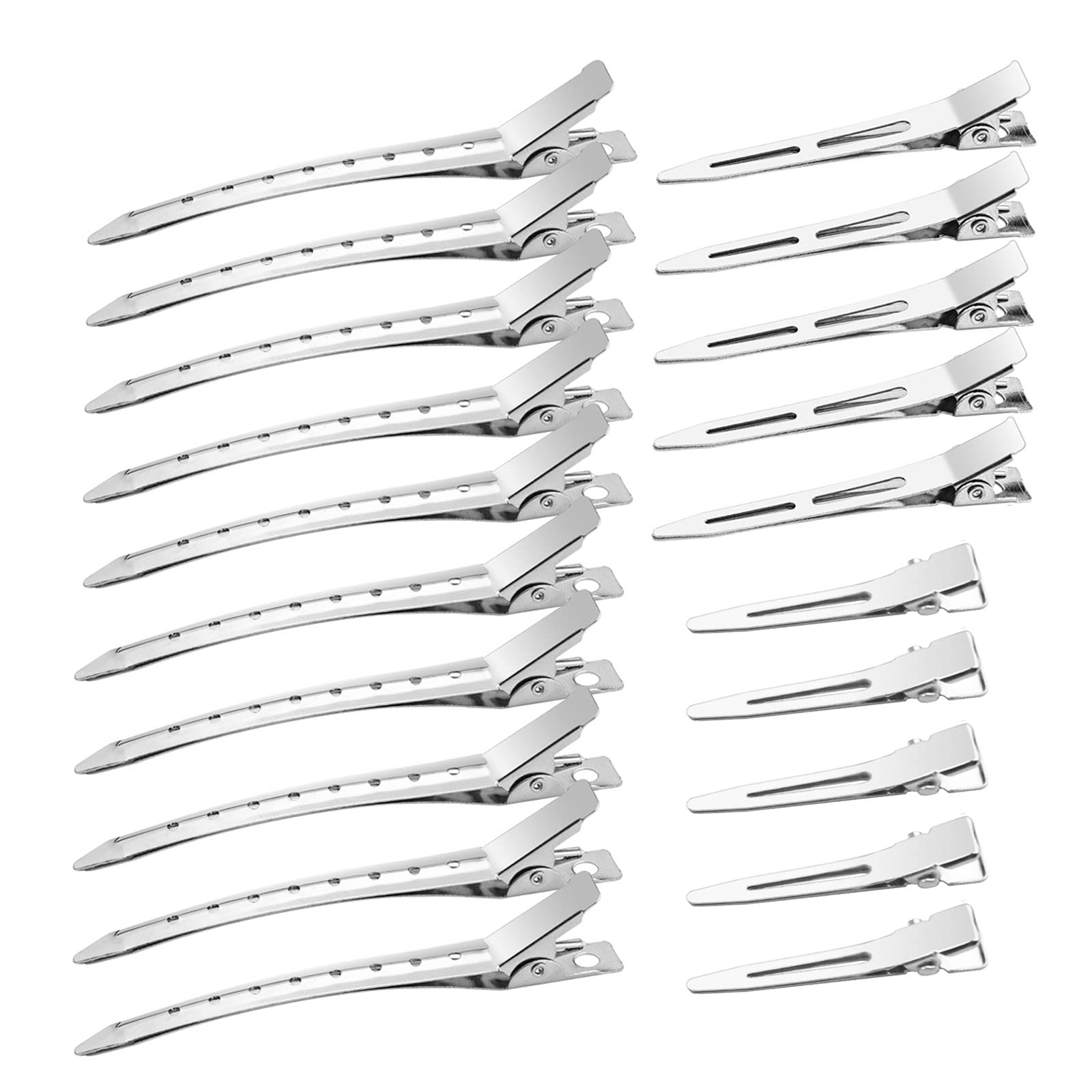 40 Pcs Silver Metal Duck Billed Hair Clips for Women - Alligator Curl Clips for Hair Styling, Sectioning & Rollers - Salon Quality Hair Accessories with Storage Case - Perfect for DIY Hairstyles, Long Hair Care & Professional Salon Use