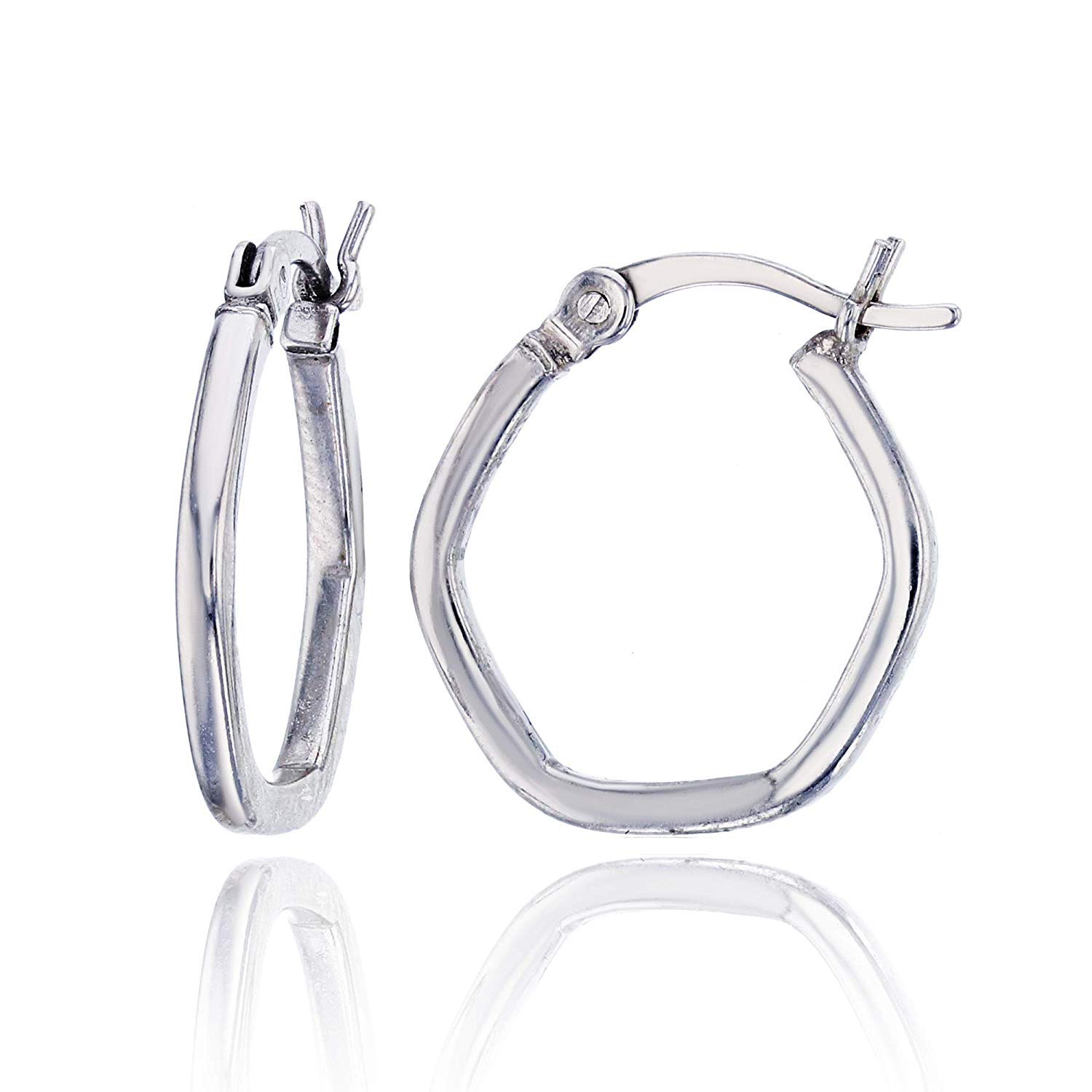 DECADENCE Sterling Silver Polished Hoop Earrings for Women - Classic Shiny Hoops with Secure Bar Closure | Multiple Styles & Sizes | Perfect for Everyday Wear, Office & Special Occasions