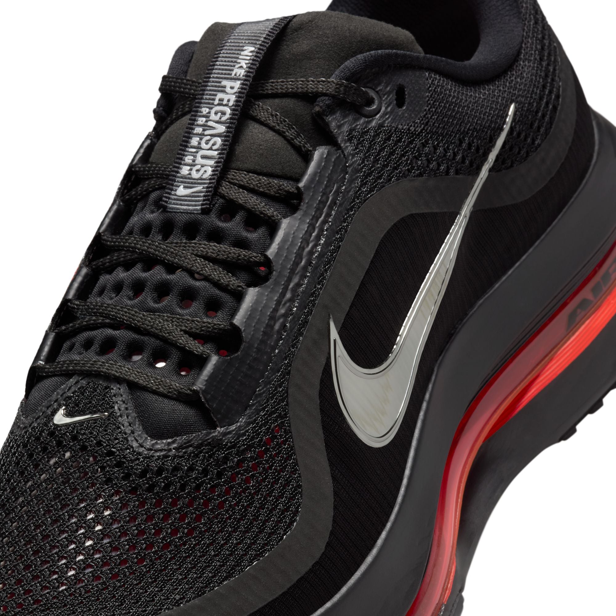 Nike Men's Pegasus Premium Running Shoes (003 Black/Metallic Silver Bright Crimson) - Lightweight Cushioned Sneakers for Jogging, Gym Workouts & Daily Wear