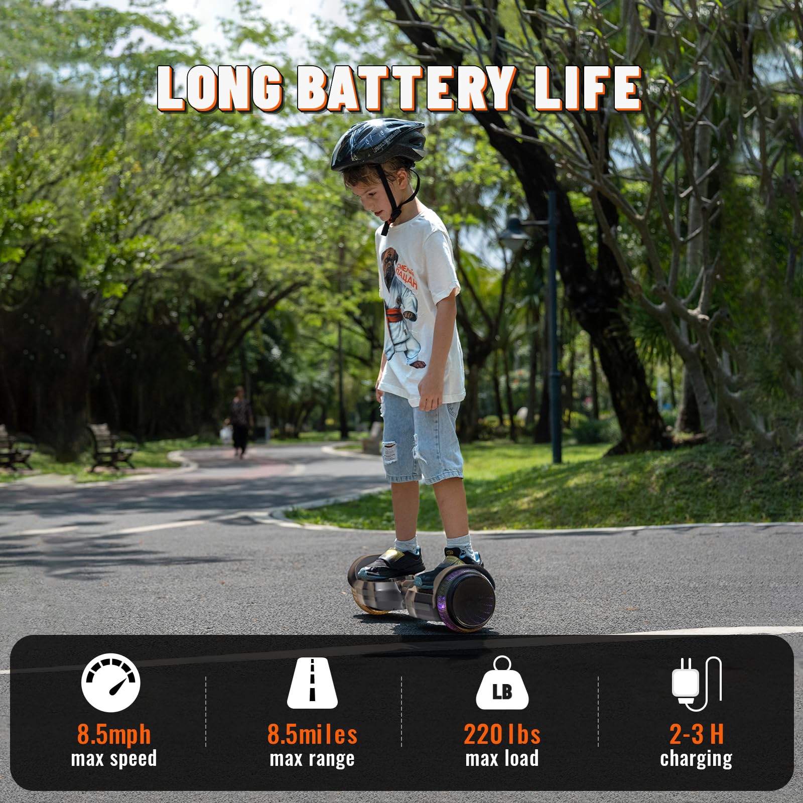 Electric Scooter with Colorful LED Light-Up Wheels, Bluetooth Speakers & App Control - Dual 250W Motors, 8.5 mph Speed & 8.5 Mile Range - Perfect for Commuting, Urban Travel & Fun Rides for Kids, Teens & Adults