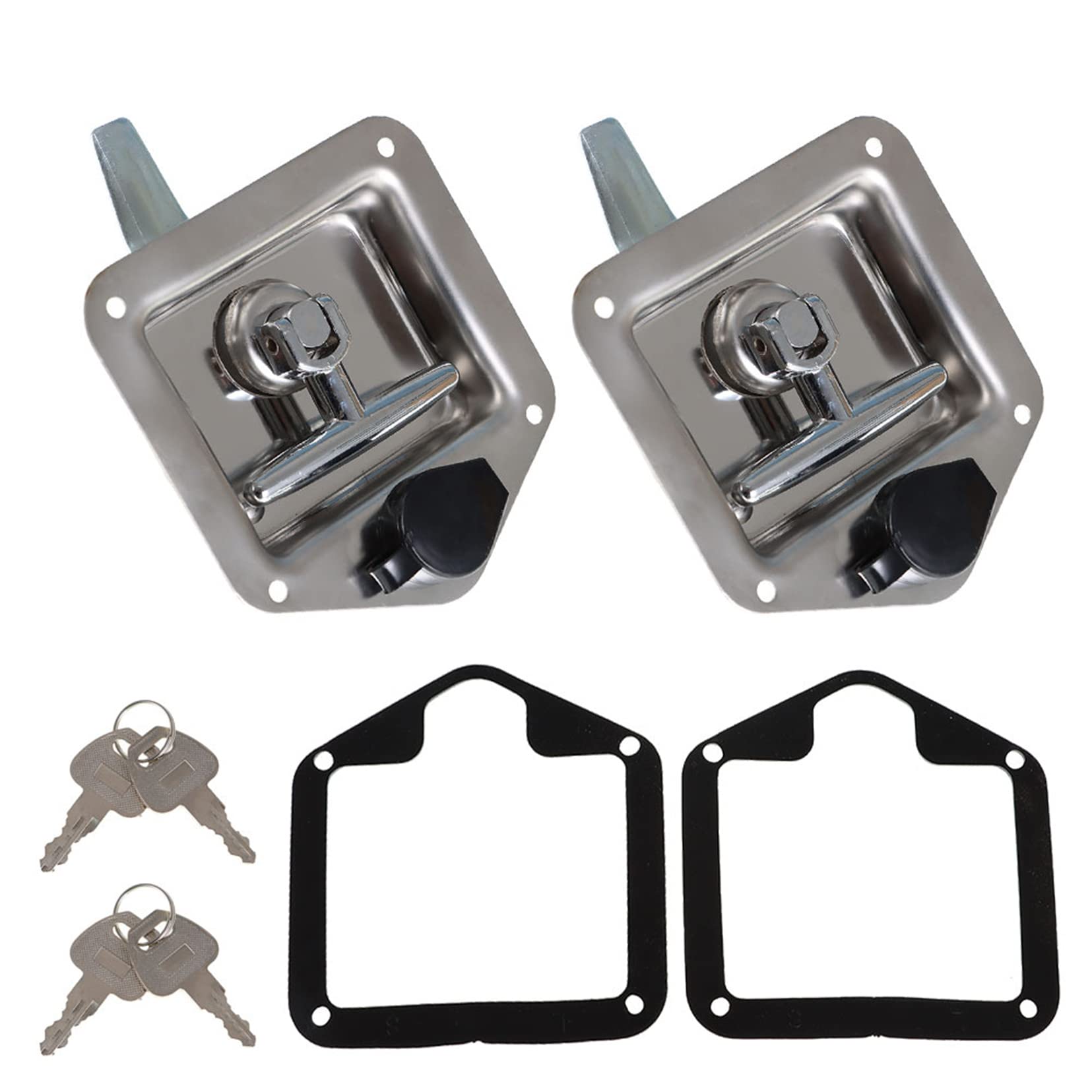 2-Pack Heavy Duty T-Handle Latch Lock with Keys - Replacement RV Storage Door Lock, Tool Box Security Lock - Perfect for Campers, Trailers, and Storage Containers