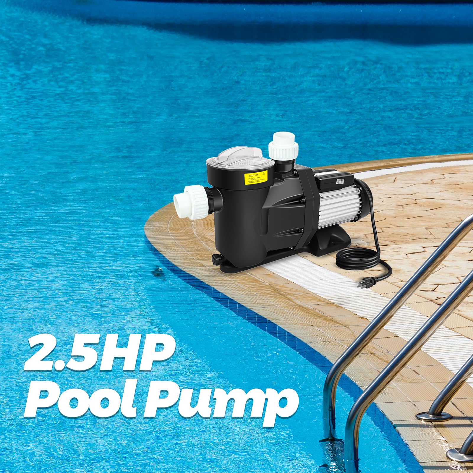 2.5 HP In-Ground & Above Ground Swimming Pool Pump - 110V-120V 8240GPH Single Speed Water Pump with Filter Basket | Ideal for Residential & Commercial Pool Maintenance, Water Circulation & Filtration Systems