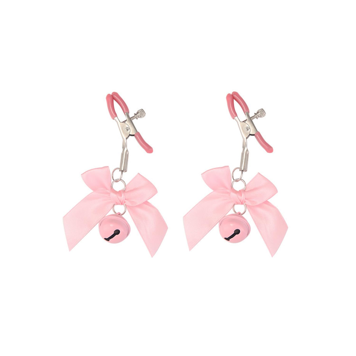 Adjustable Pressure Body Clamps - Stainless Steel Non-Piercing Body Jewelry with Bowknot & Bells | Faux Body Jewelry for Belly Chains, Belly Rings & Body Piercing Alternatives | Perfect for Belly Dancing, Costume Parties & Fashion Accessories
