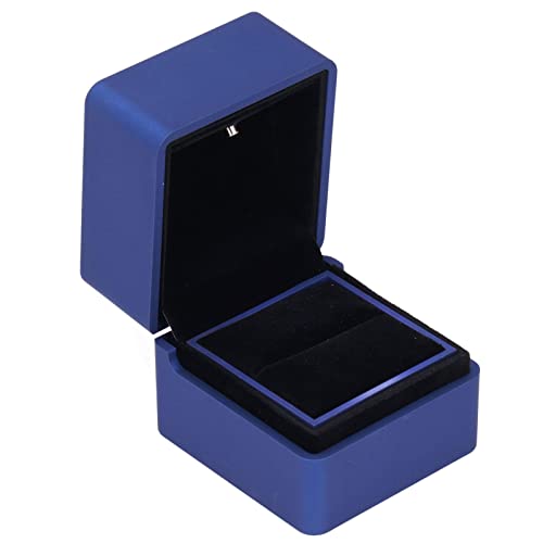 LED Engagement Ring Box - Premium Velvet Jewelry Gift Box for Wedding Proposals, Anniversaries & Romantic Surprises | Perfect for Home Decor, Parties & Special Occasions (Blue)
