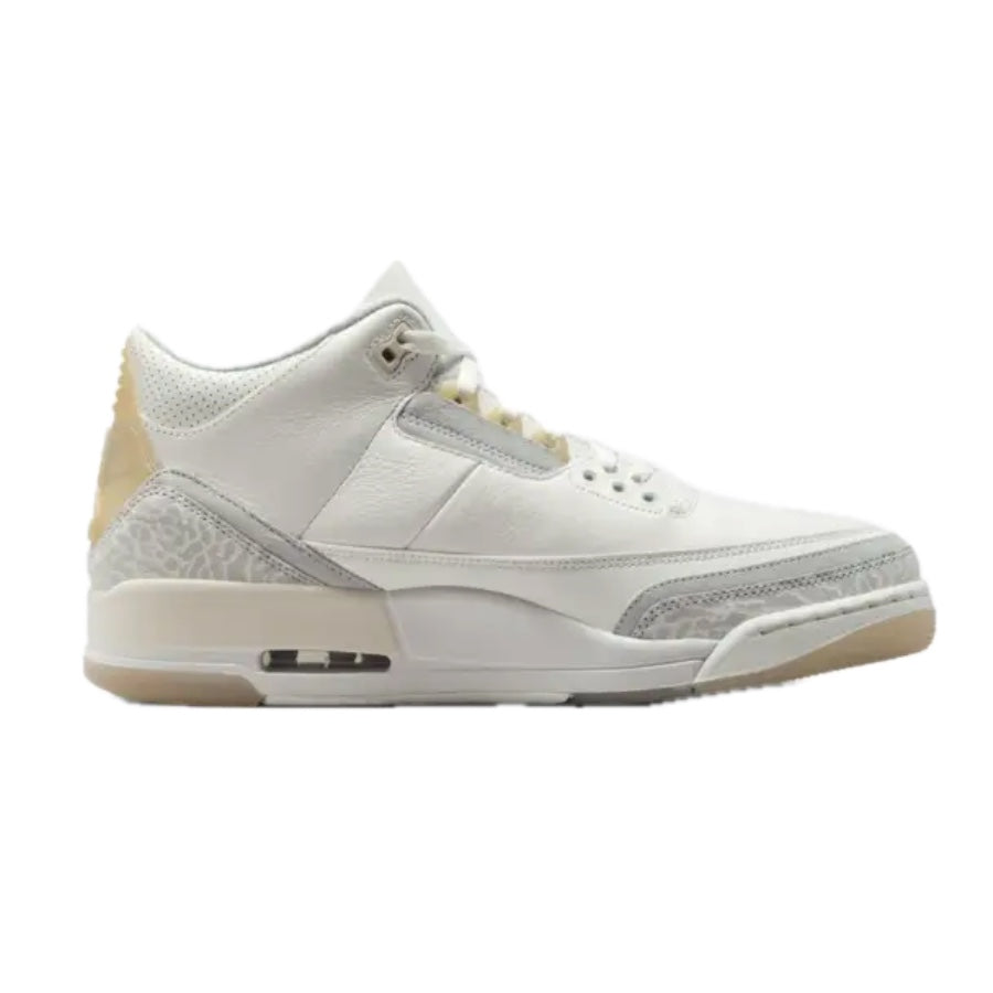 Air Jordan 3 Retro Craft Ivory Grey Mist Cream Sneakers - Men's Basketball Shoes for Casual Wear & Street Style Fashion