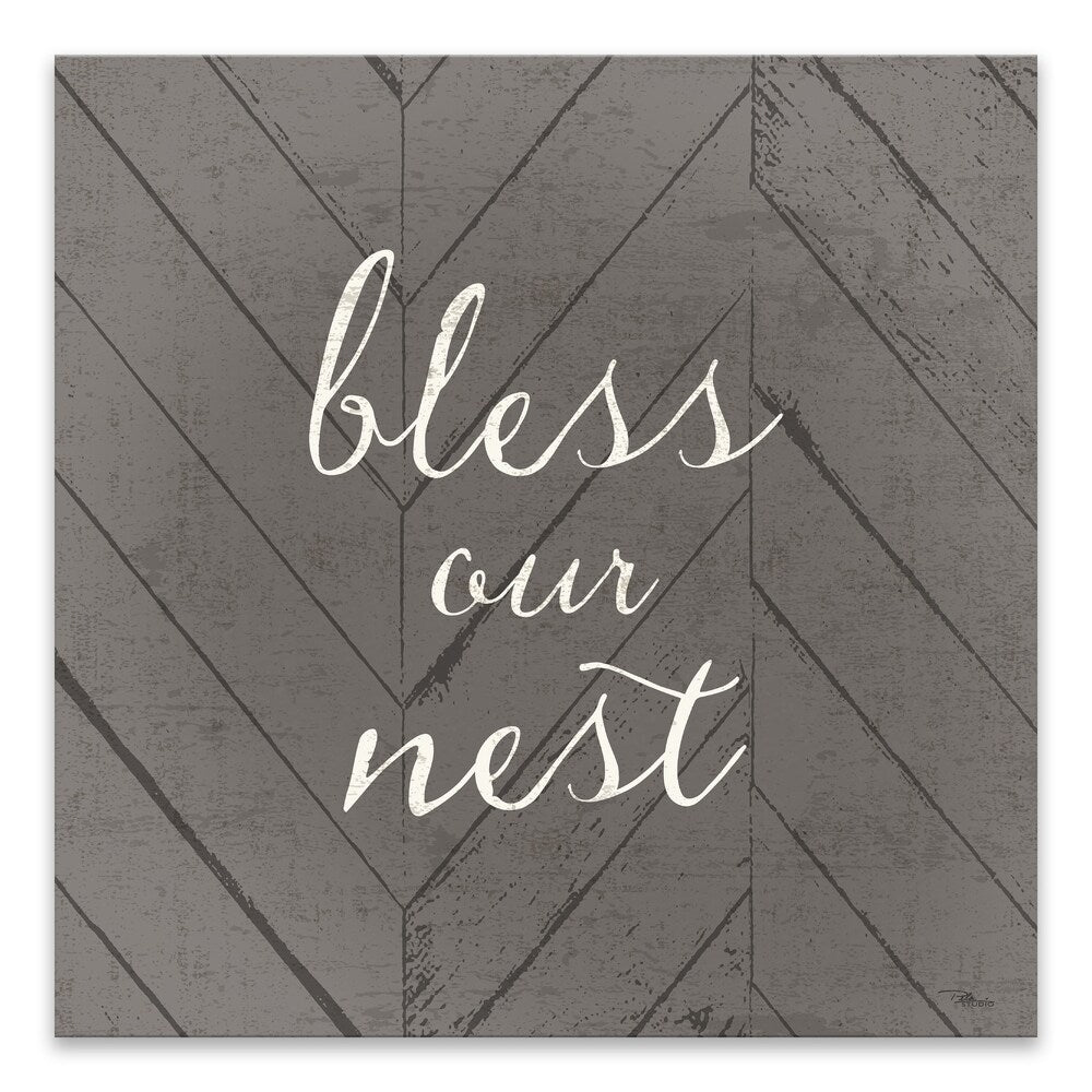Bless Our Nest Printed Canvas Wall Art - 18x18 Inches, 1.25 Inch Depth, Multi-Color Home Decor - Perfect for Living Room, Bedroom & Nursery Decorations